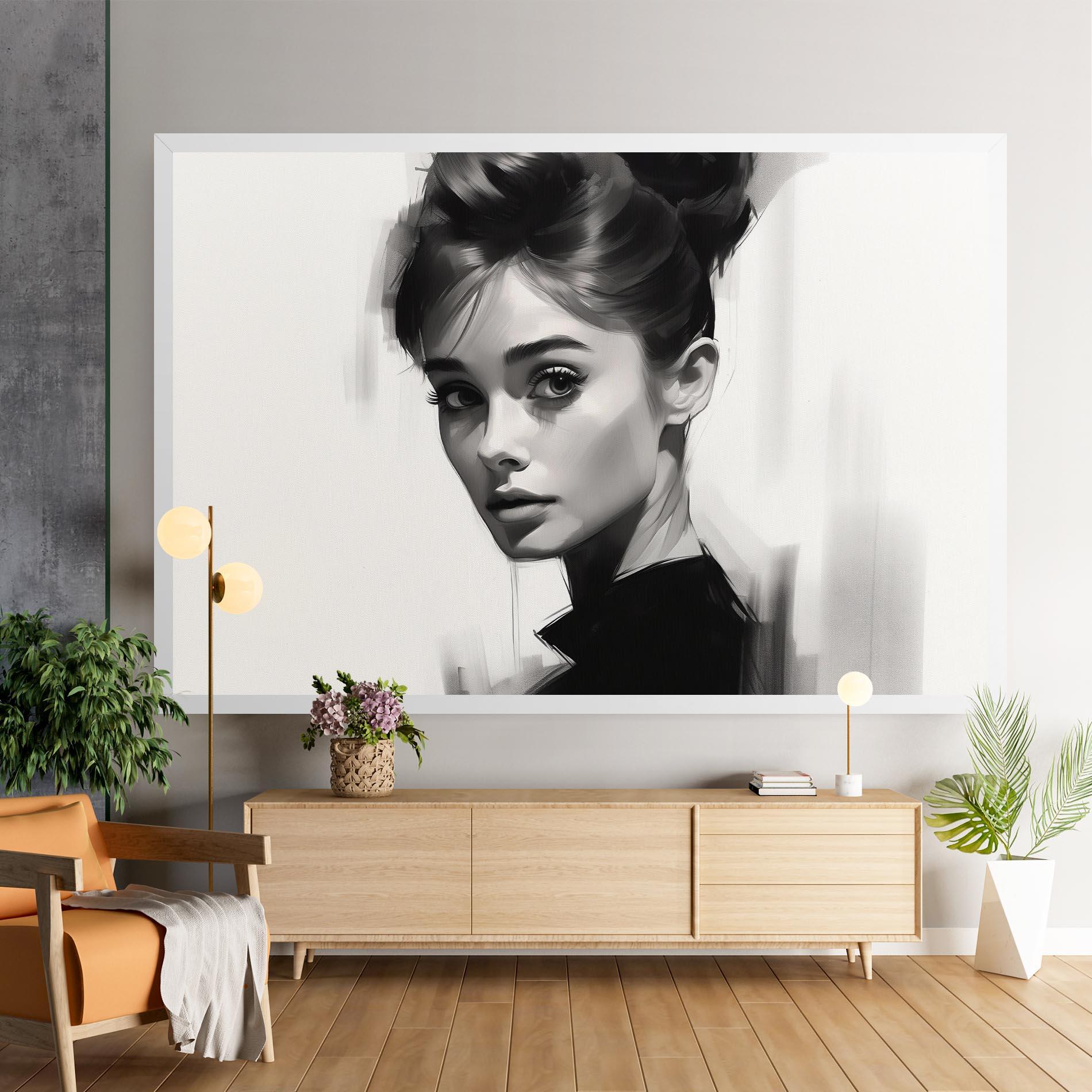 Картина на платно Hepburn Portrait mockup 9