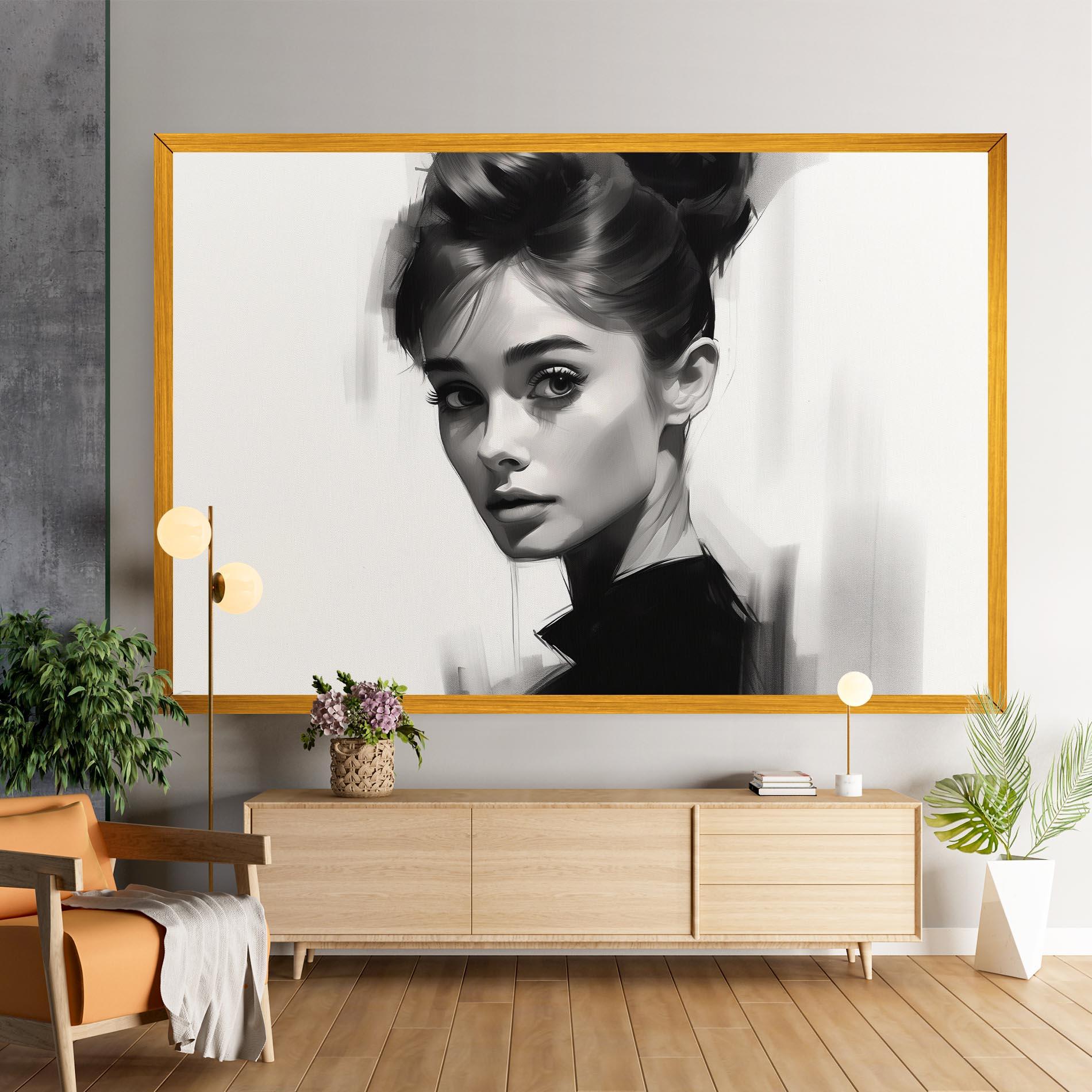 Картина на платно Hepburn Portrait mockup 9