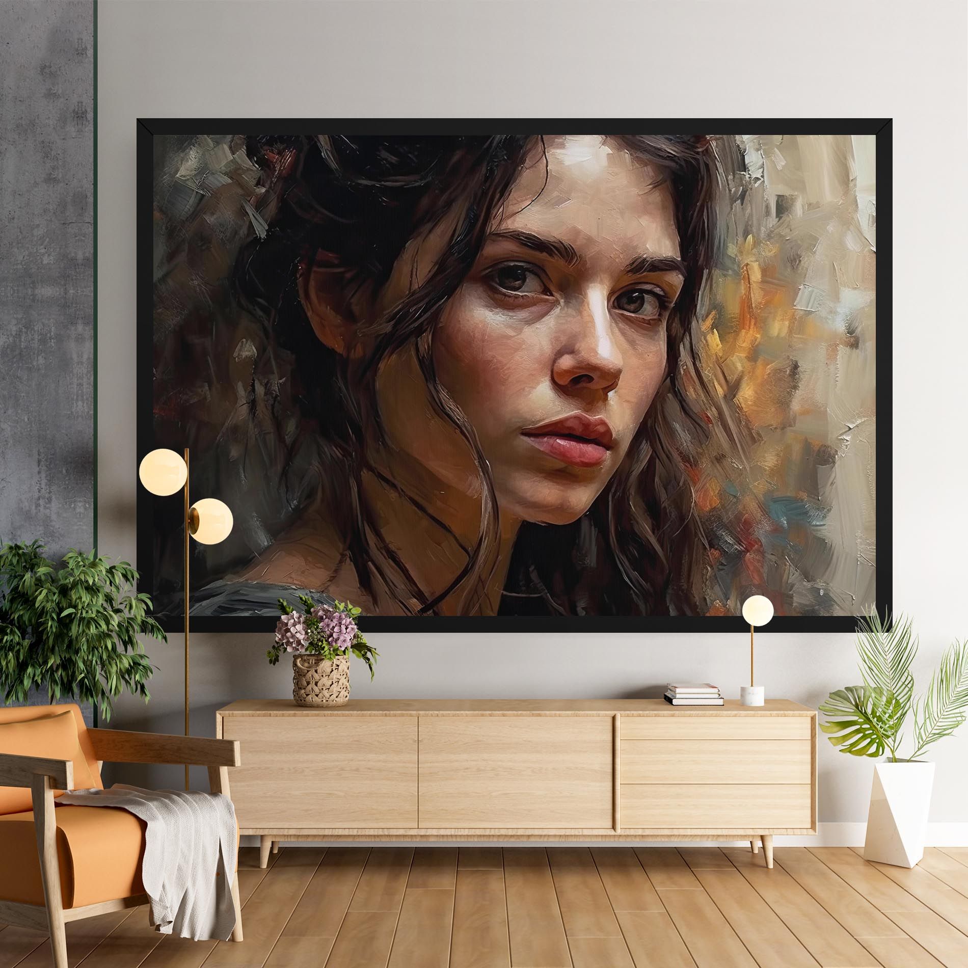 Closeup Impasto Portrait mockup 9