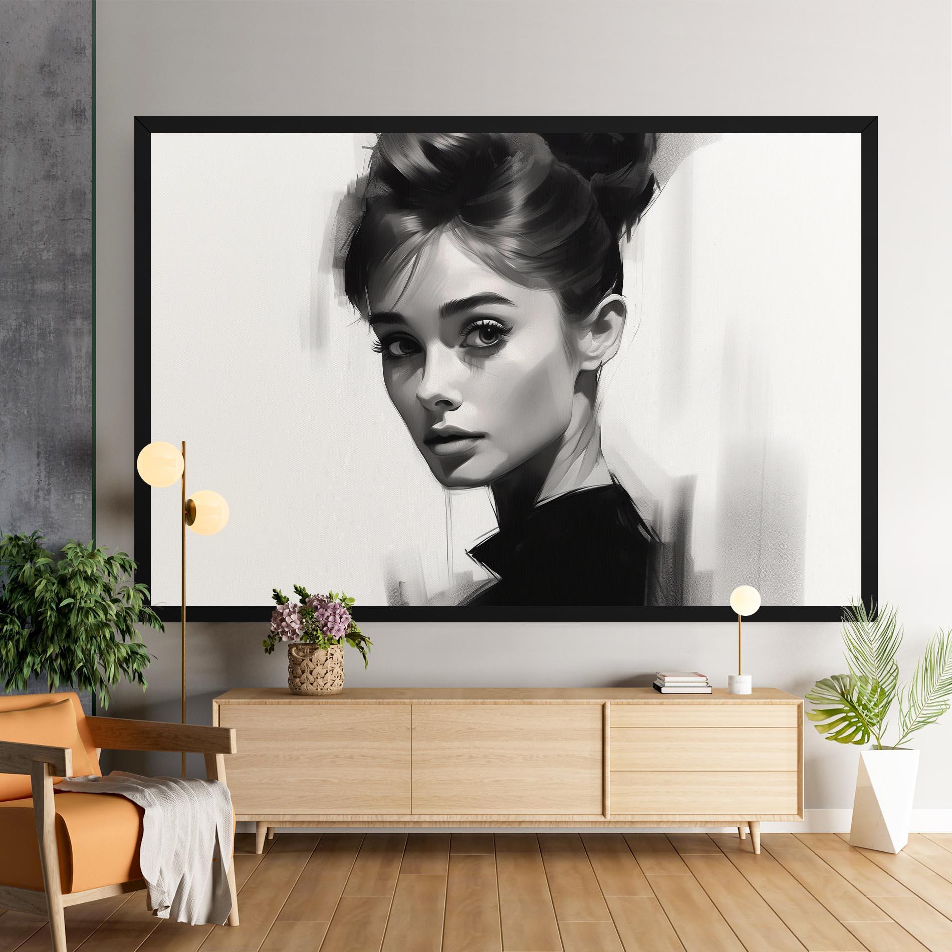 Картина на платно Hepburn Portrait mockup 9