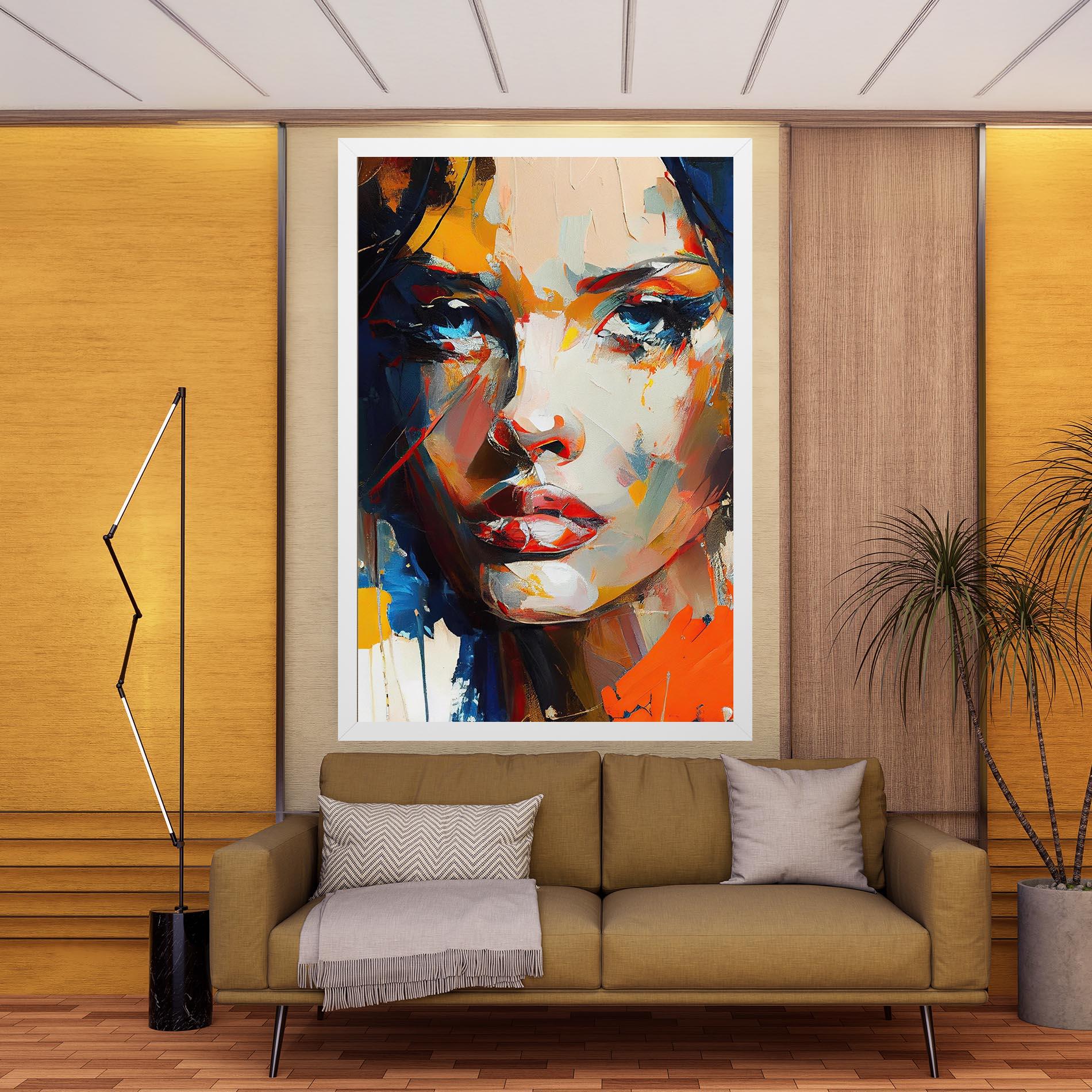 Картина на платно Beautiful Brunette Woman mockup 9