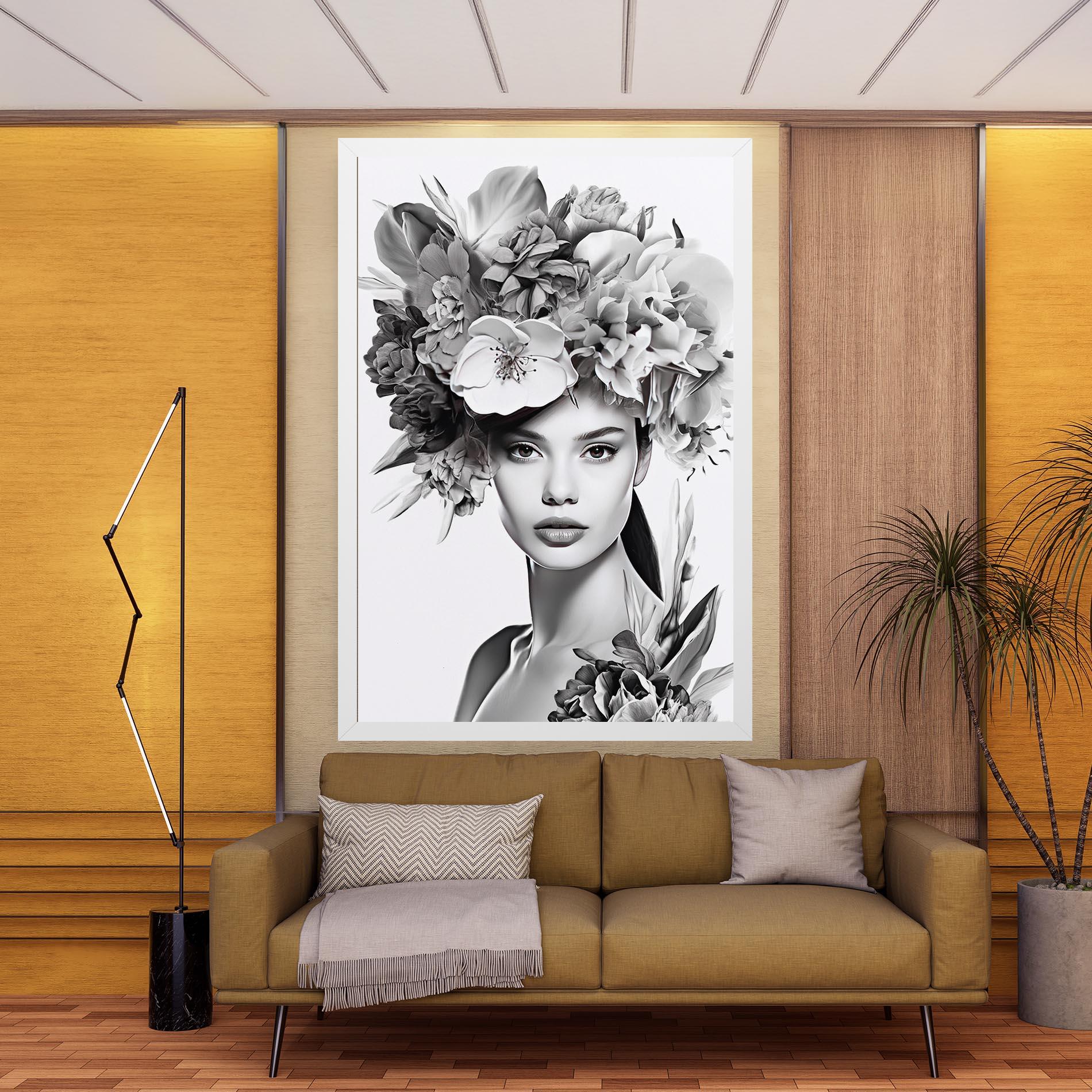 Картина на платно Flower Crown Woman mockup 9