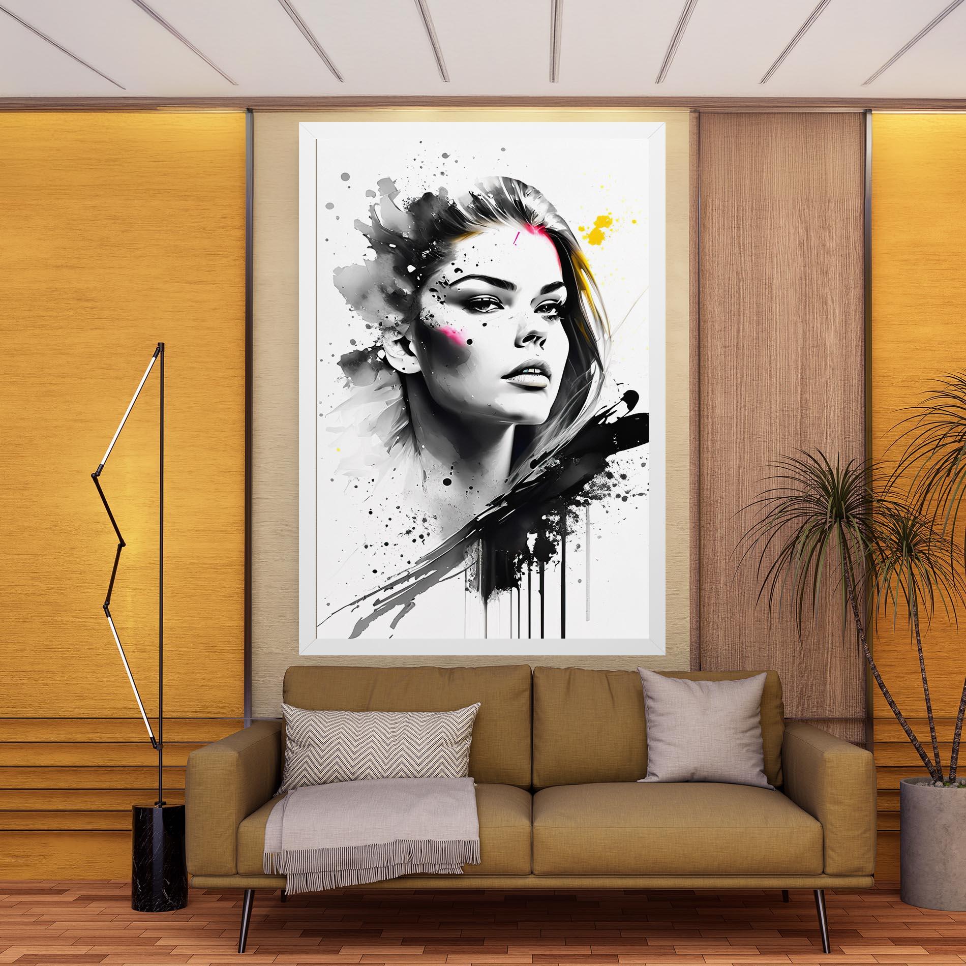 Картина на платно Ink Splash Portrait mockup 9
