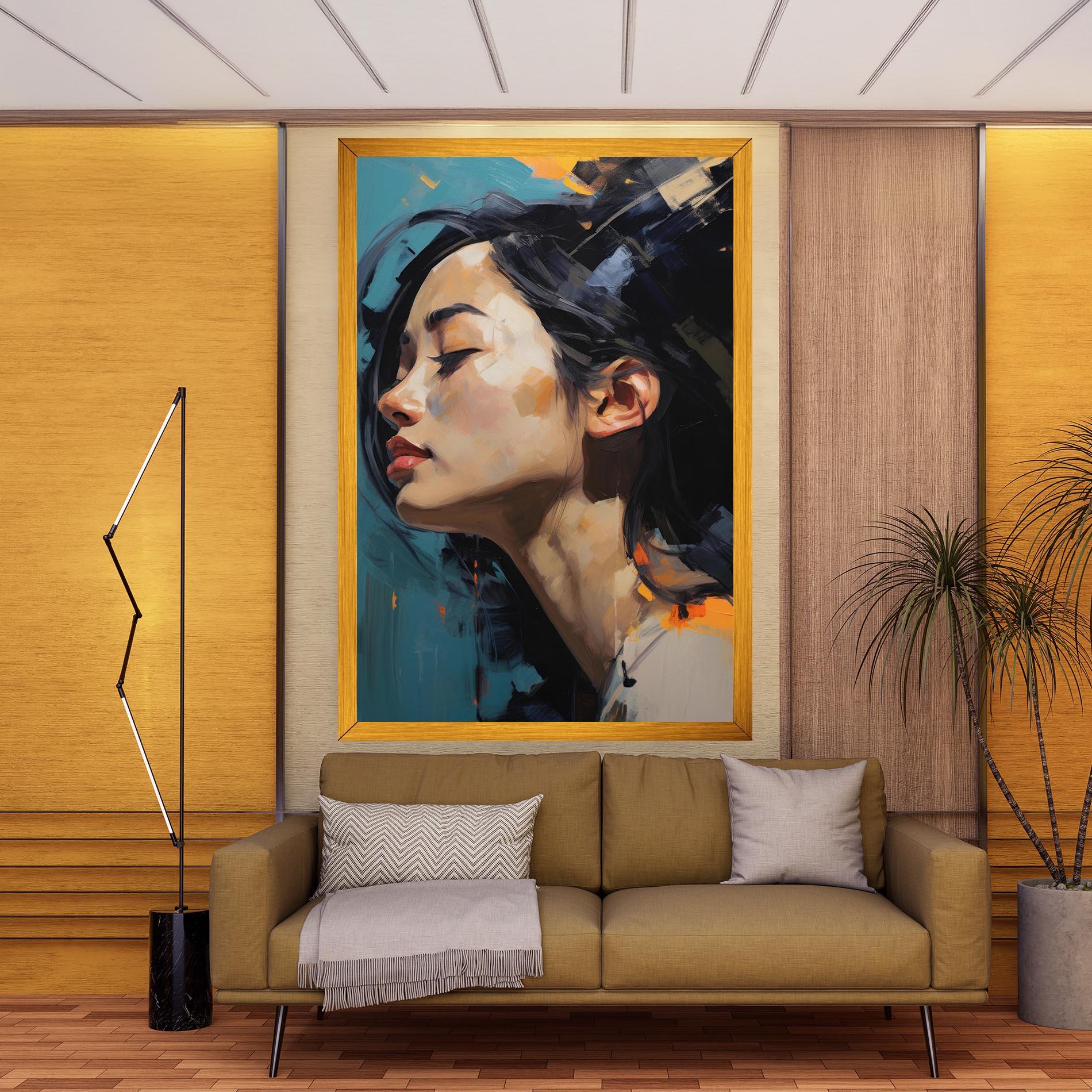 Картина на платно Acrylic Asian Portrait mockup 9