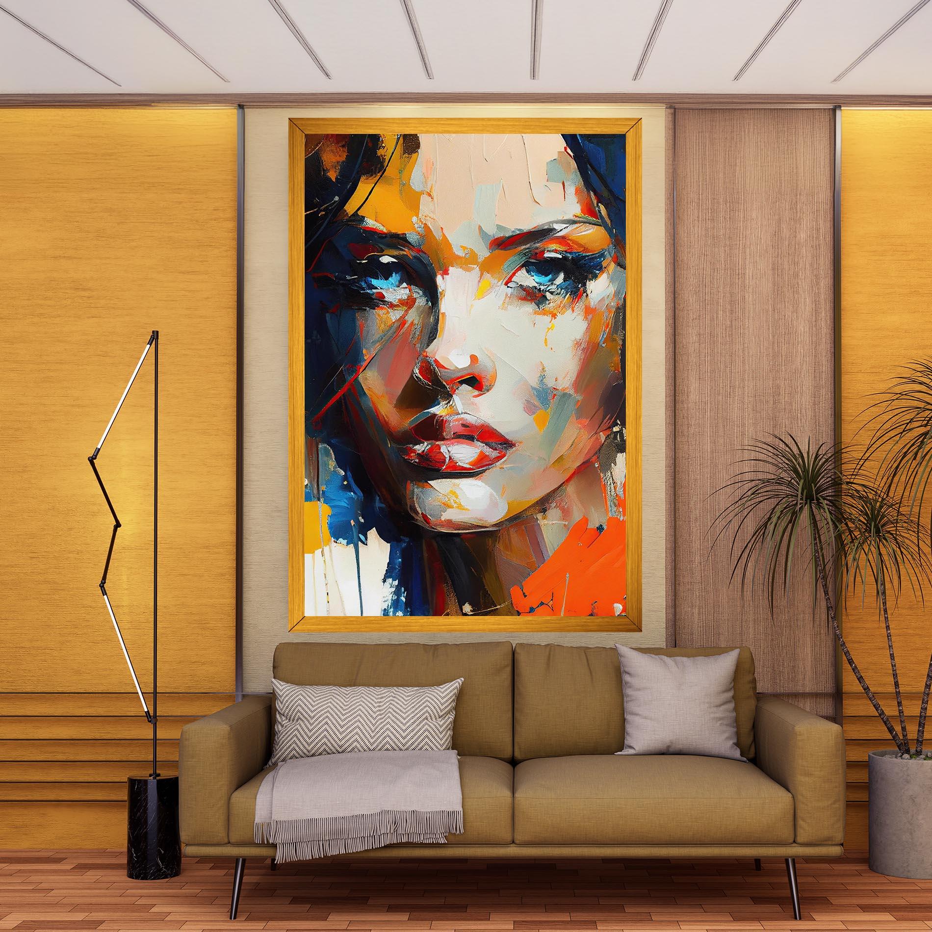 Картина на платно Beautiful Brunette Woman mockup 9