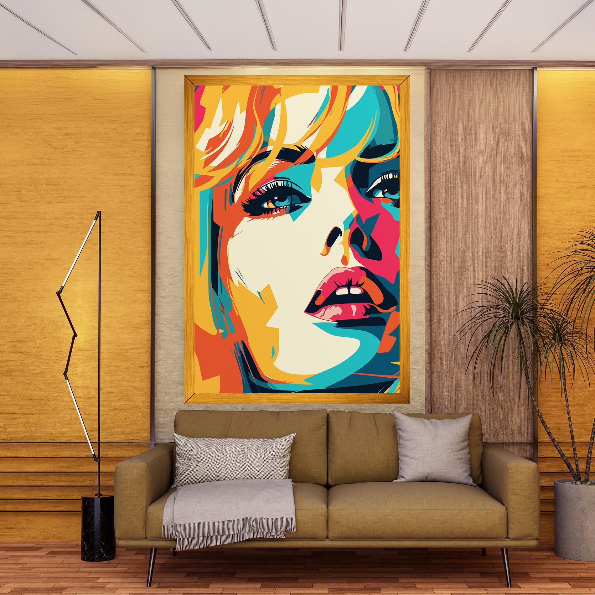 Картина на платно Blonde Girl Portrait mockup 9