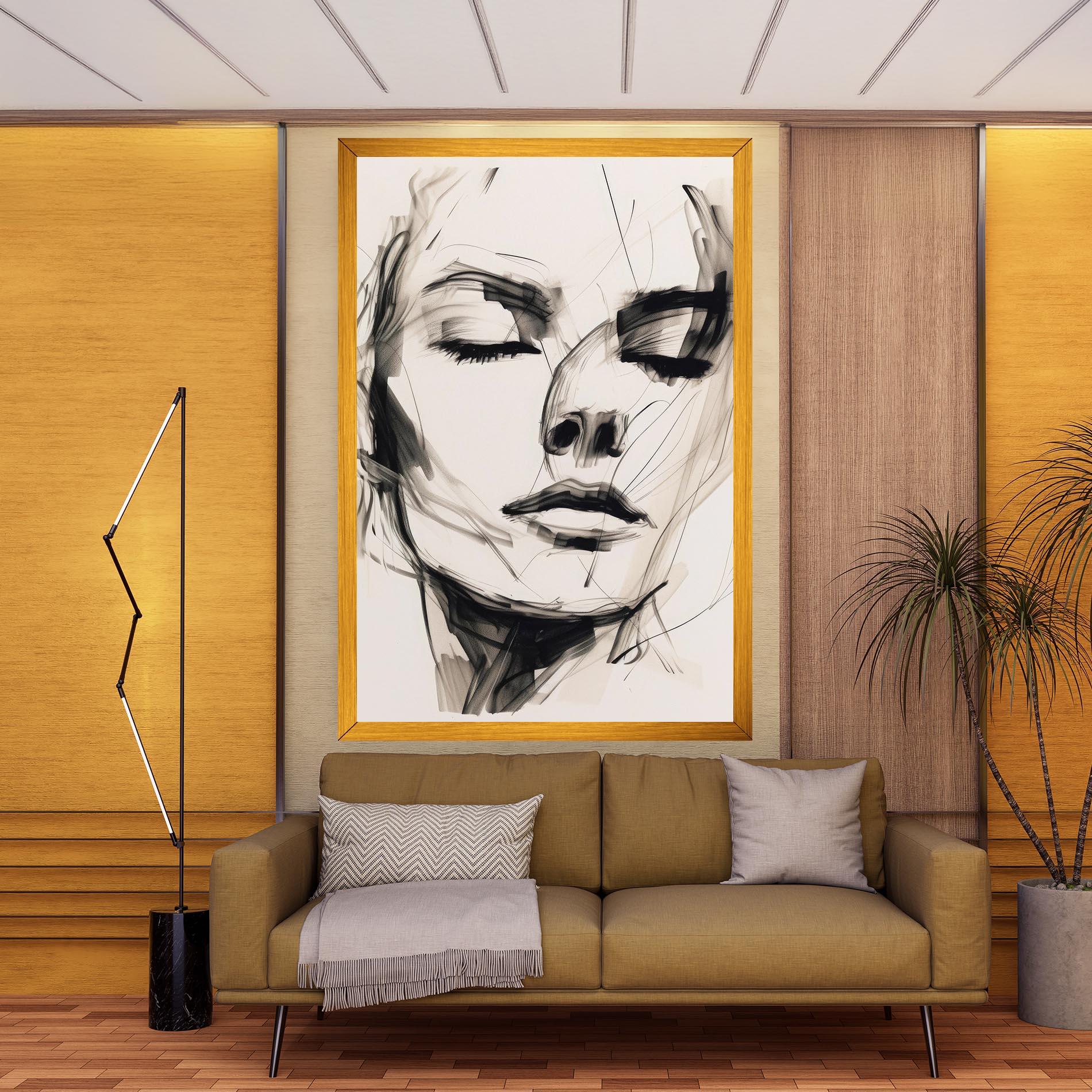 Картина на платно Continuous Line Woman mockup 9