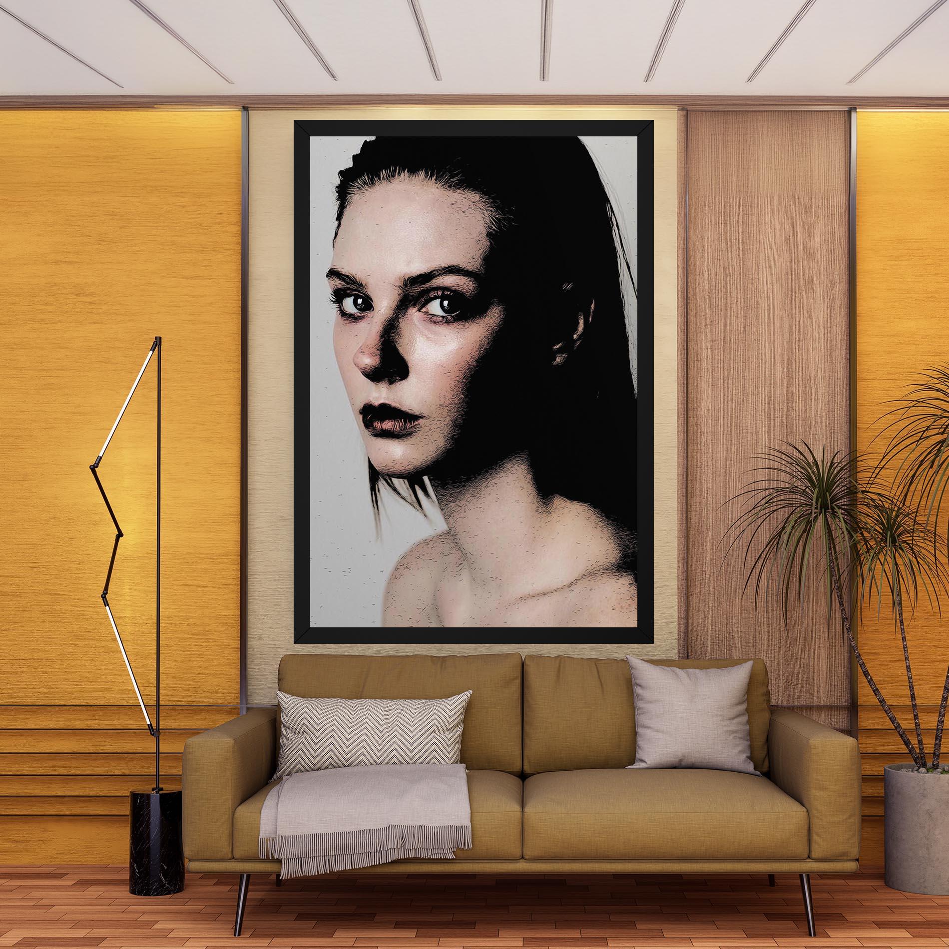 Картина на платно Big Eyes Portrait mockup 9