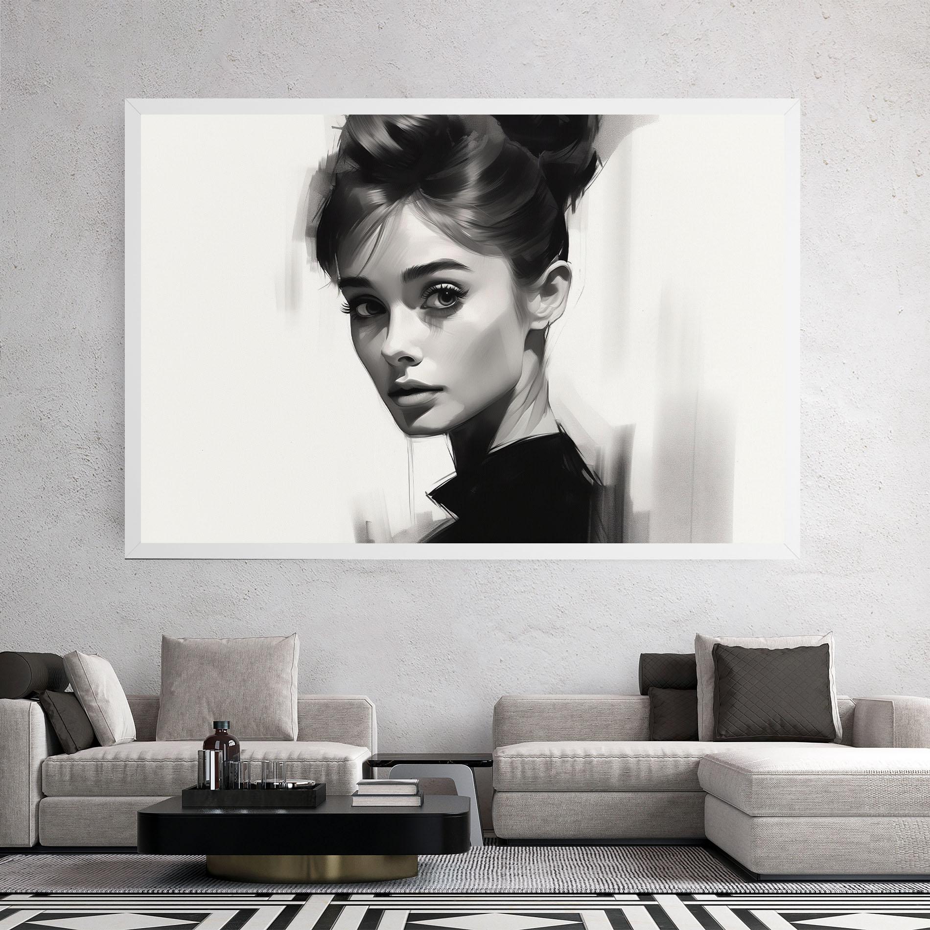 Картина на платно Hepburn Portrait mockup 2
