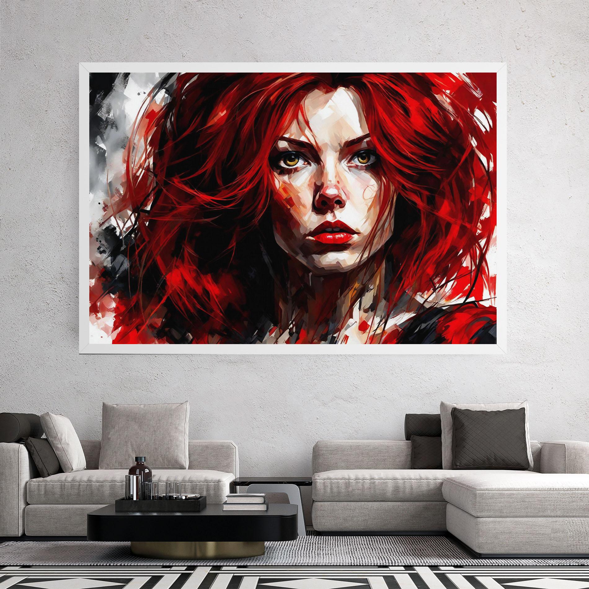 Картина на платно Red Hair Smoky Eyes mockup 2