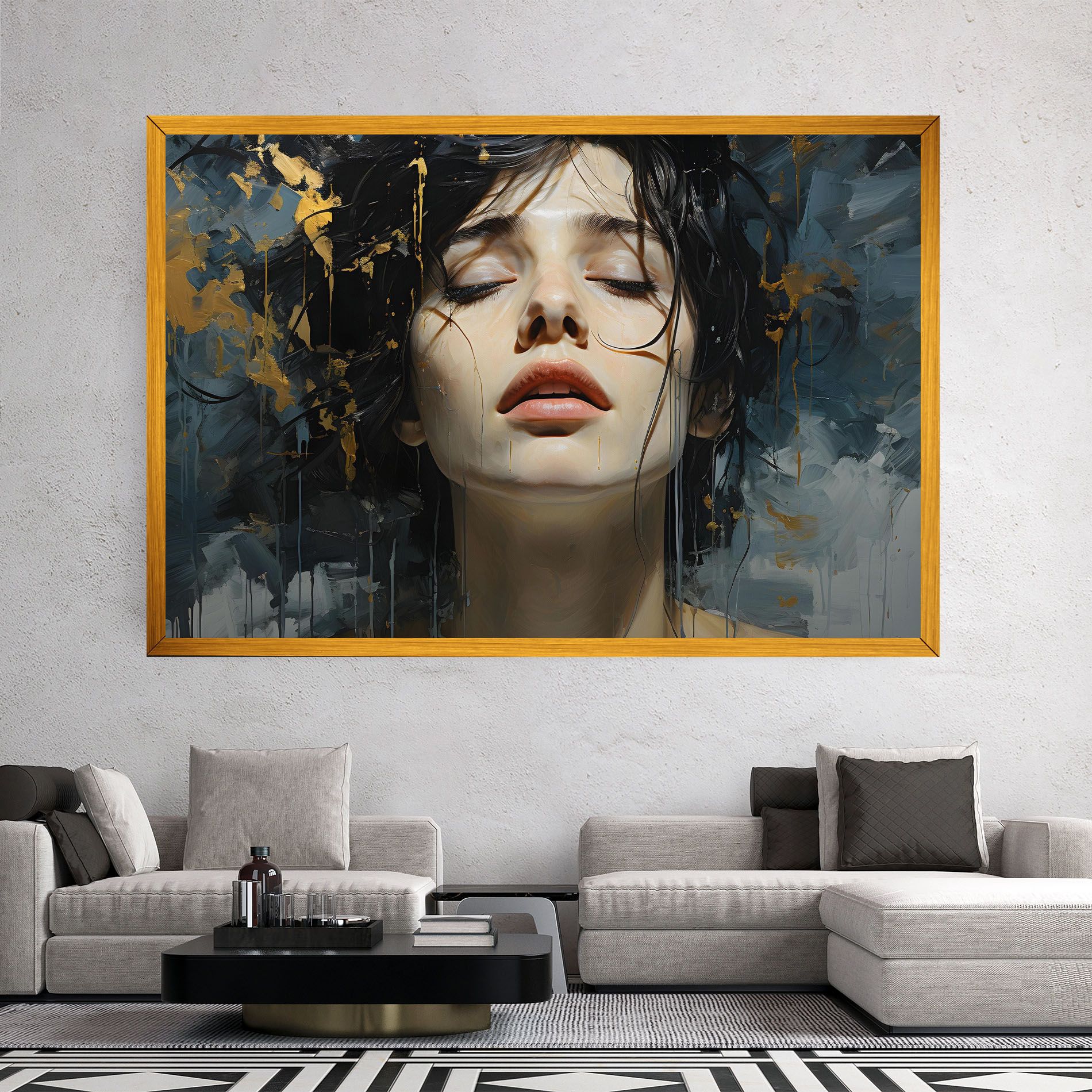 Closed Eyes Woman mockup 2