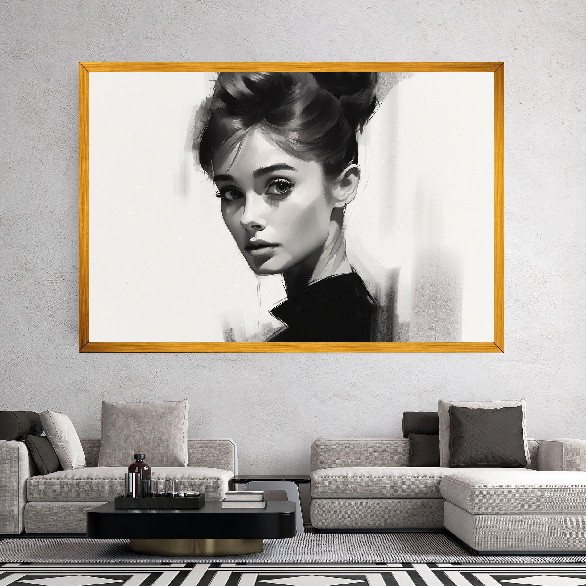 Картина на платно Hepburn Portrait mockup 2