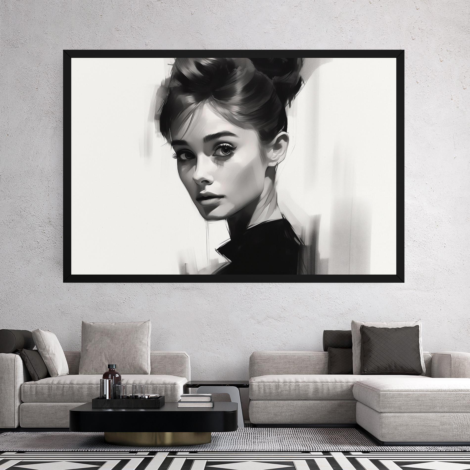 Картина на платно Hepburn Portrait mockup 2