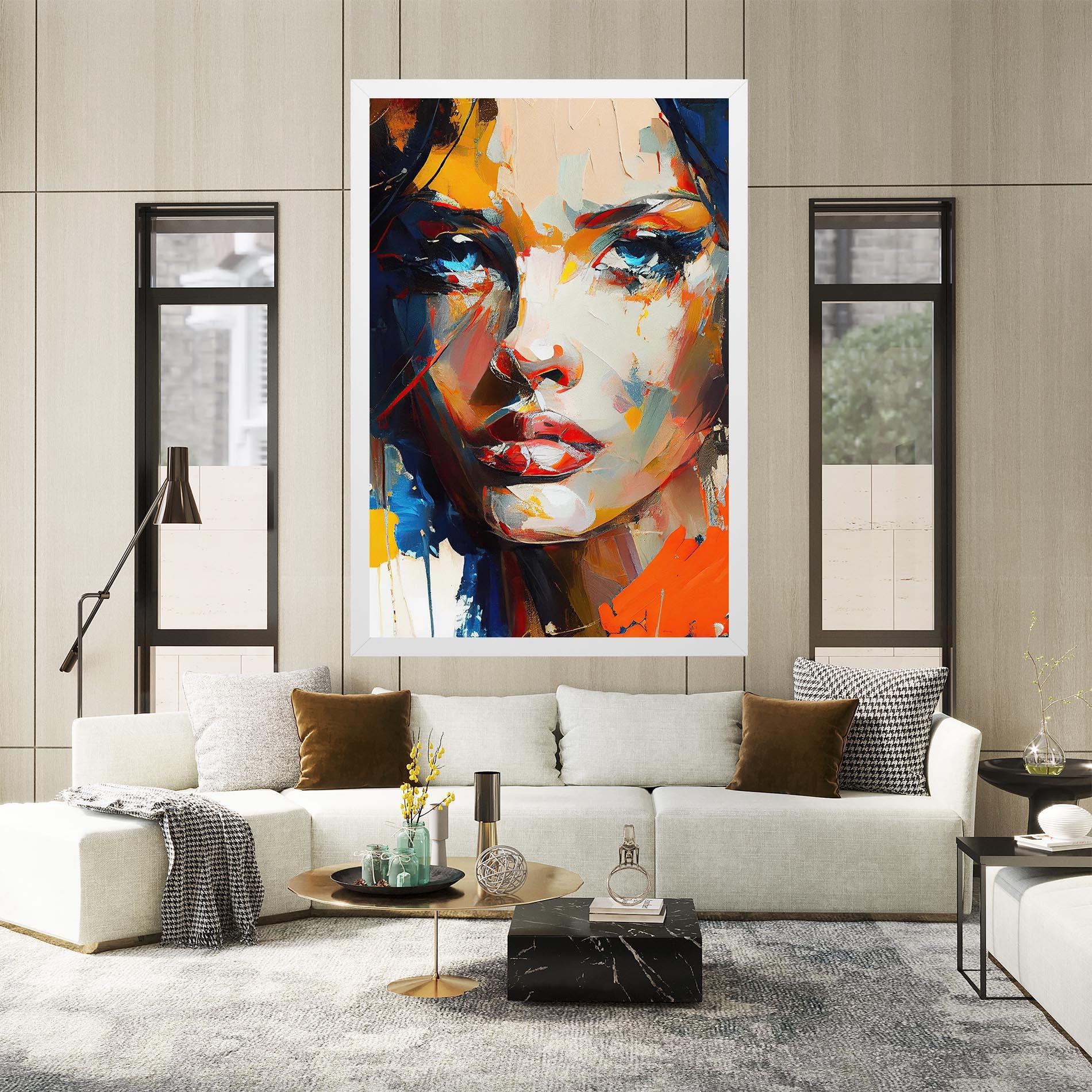 Картина на платно Beautiful Brunette Woman mockup 2