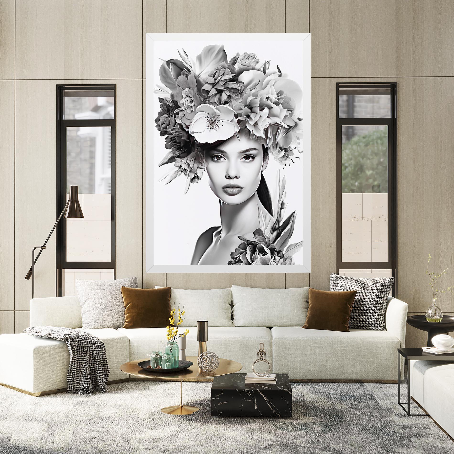 Картина на платно Flower Crown Woman mockup 2