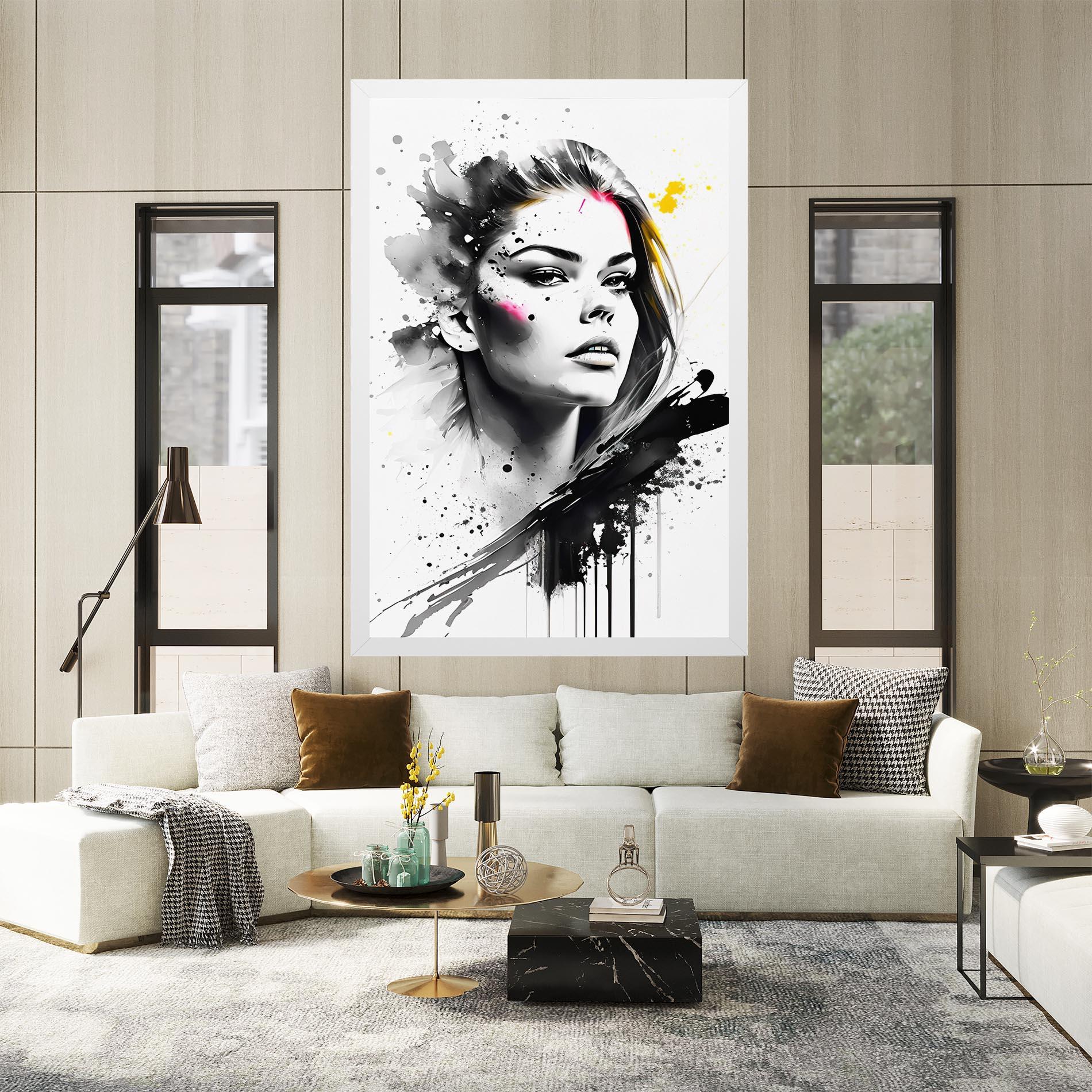 Картина на платно Ink Splash Portrait mockup 2