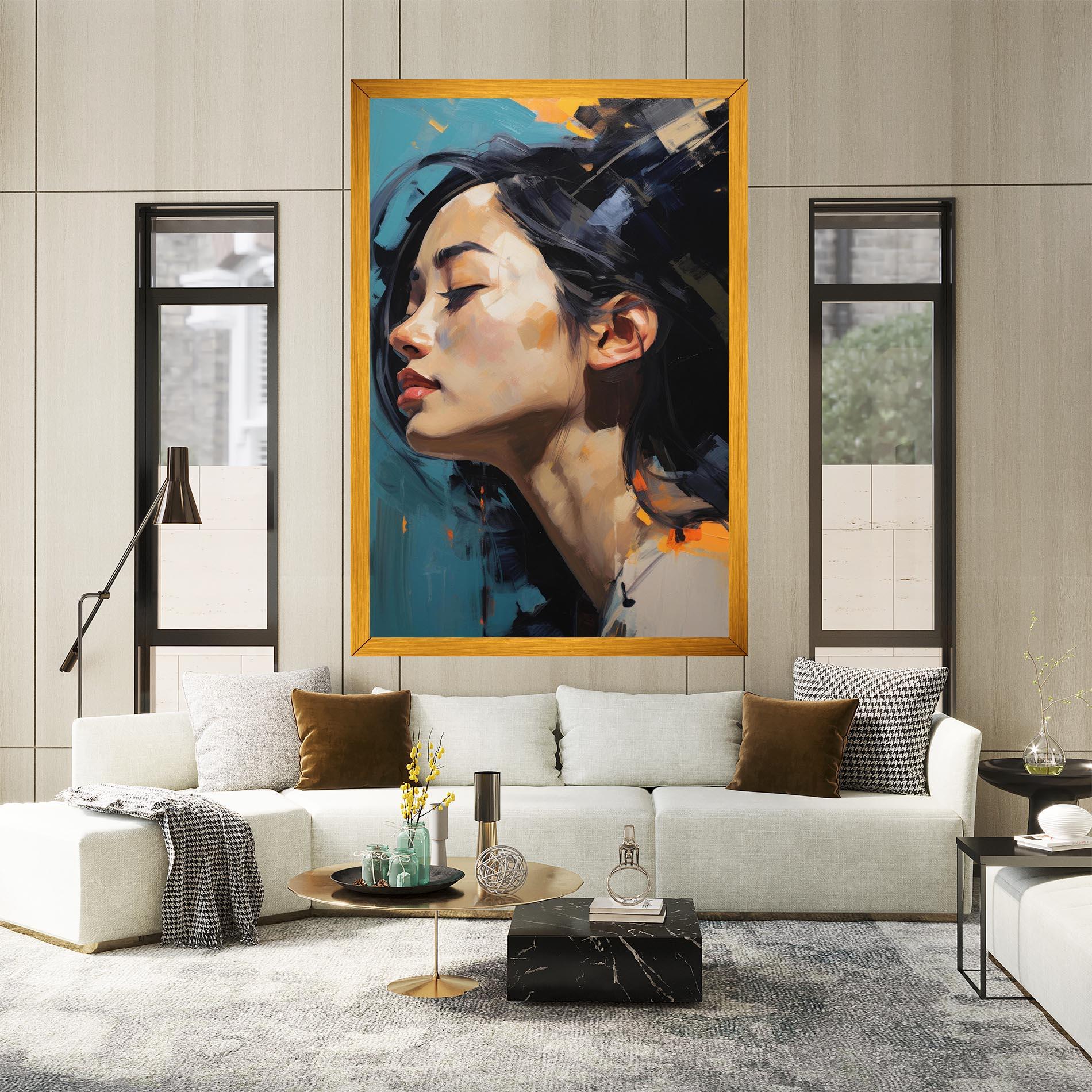 Картина на платно Acrylic Asian Portrait mockup 2