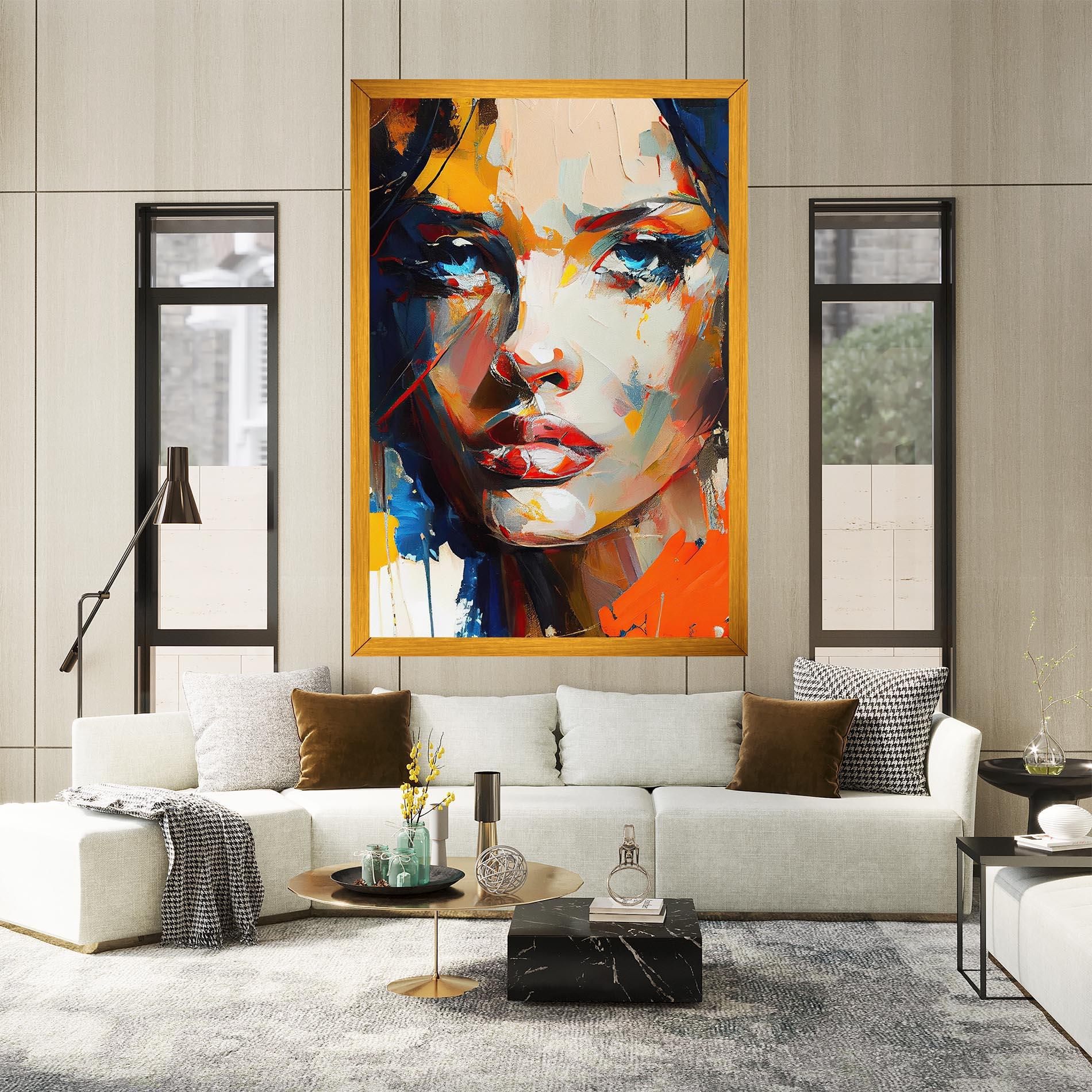 Картина на платно Beautiful Brunette Woman mockup 2