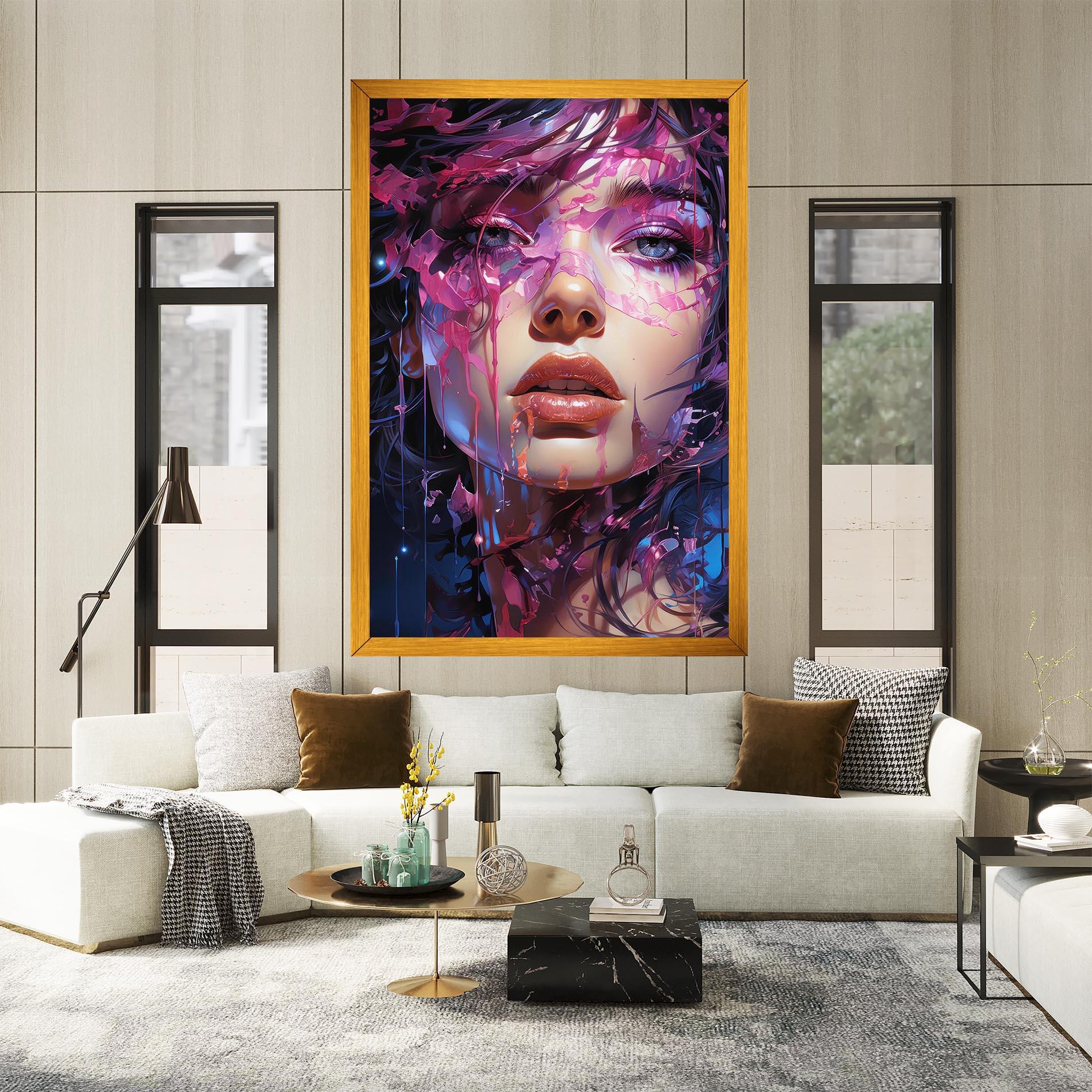 Картина на платно Cute Purple Girl mockup 2