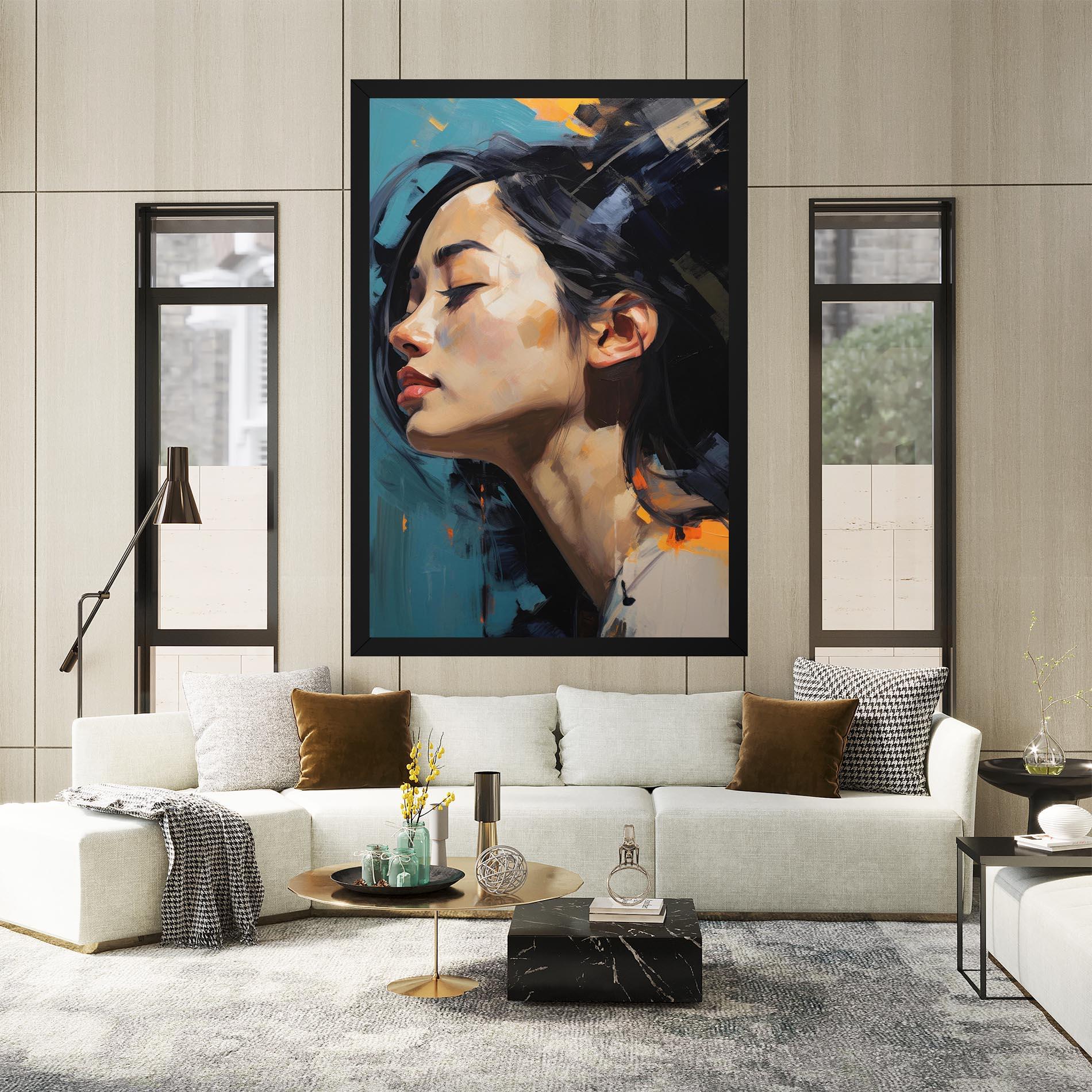 Картина на платно Acrylic Asian Portrait mockup 2