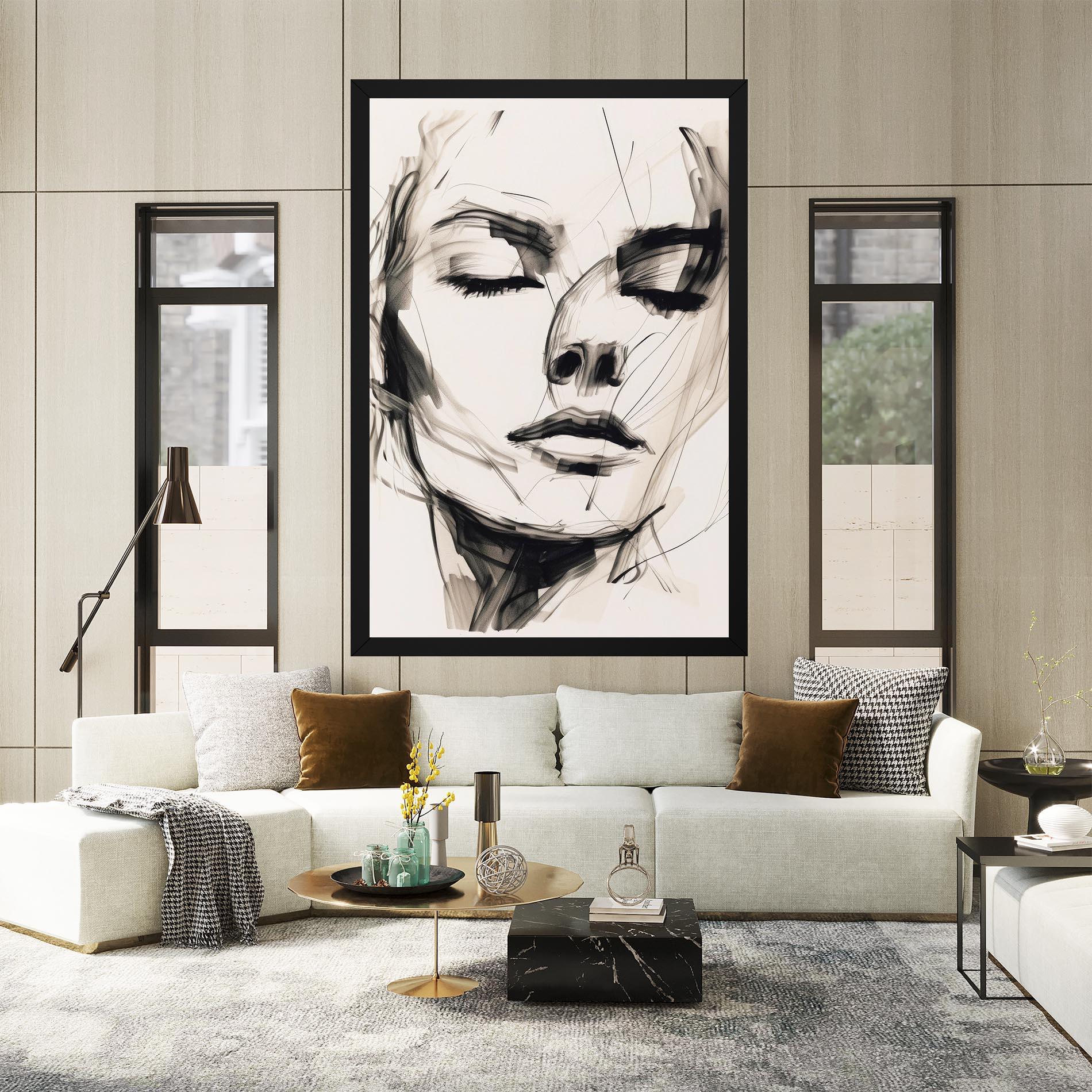 Картина на платно Continuous Line Woman mockup 2