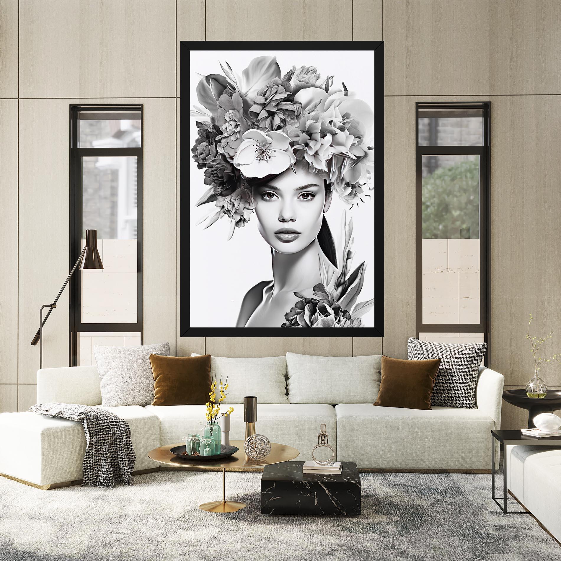 Картина на платно Flower Crown Woman mockup 2