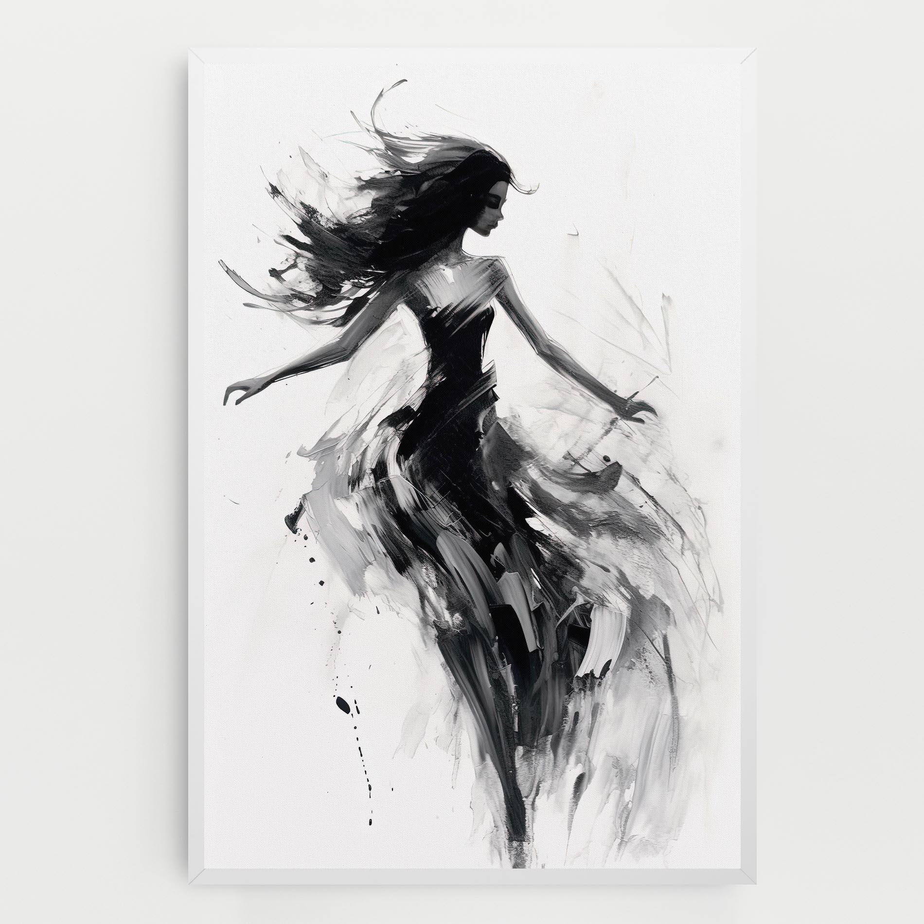 Картина на платно Black Ink Woman mockup 0