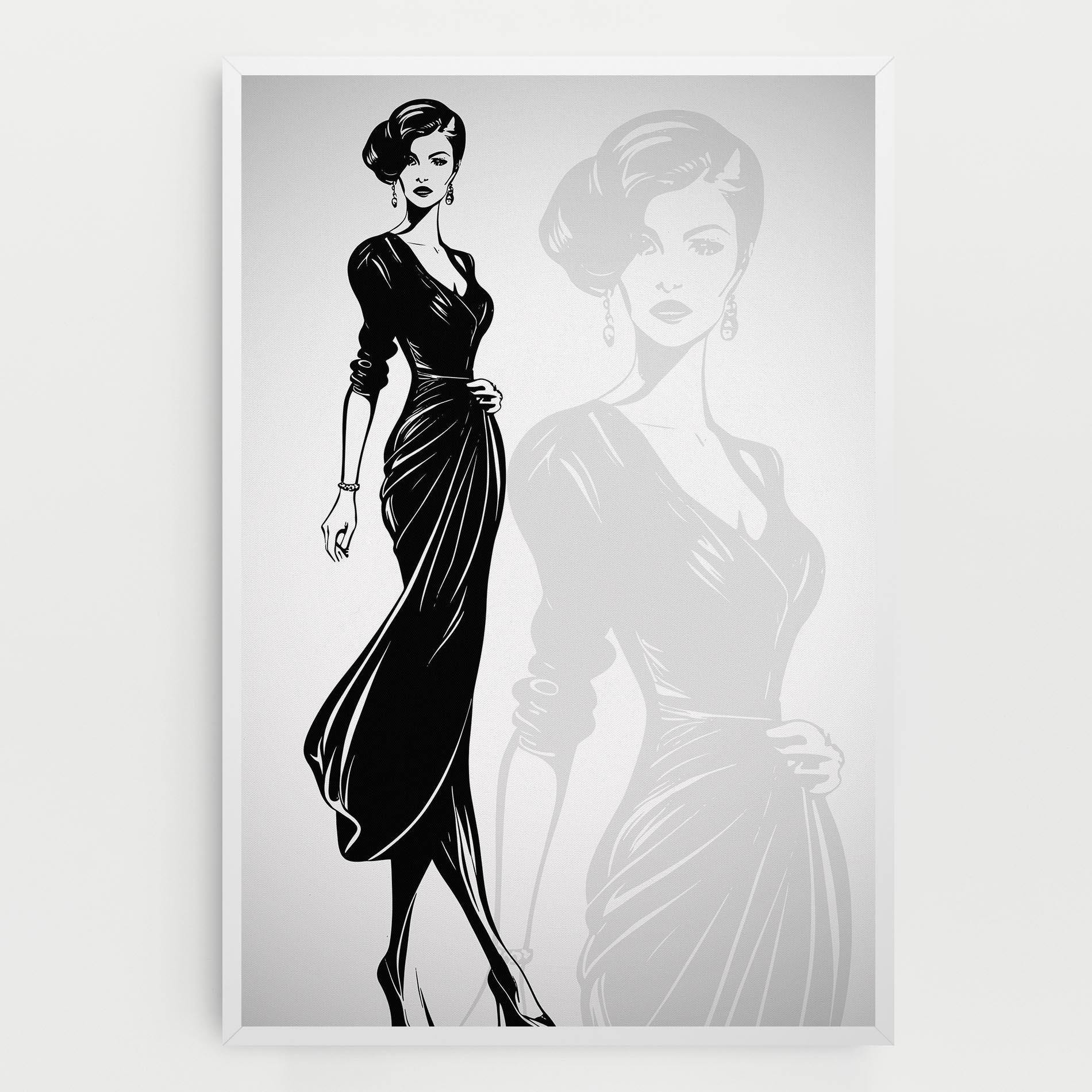 Картина на платно Lady Shilouette mockup 0