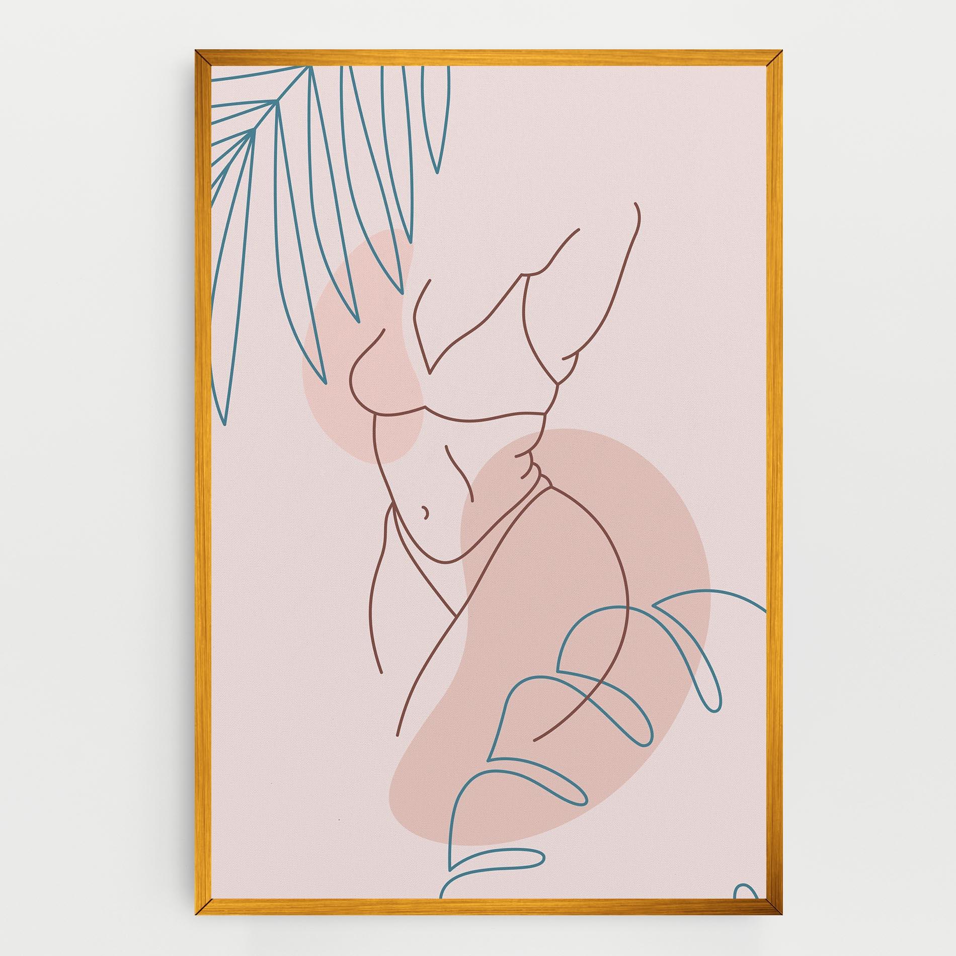 Картина на платно Body Line Leaf mockup 0