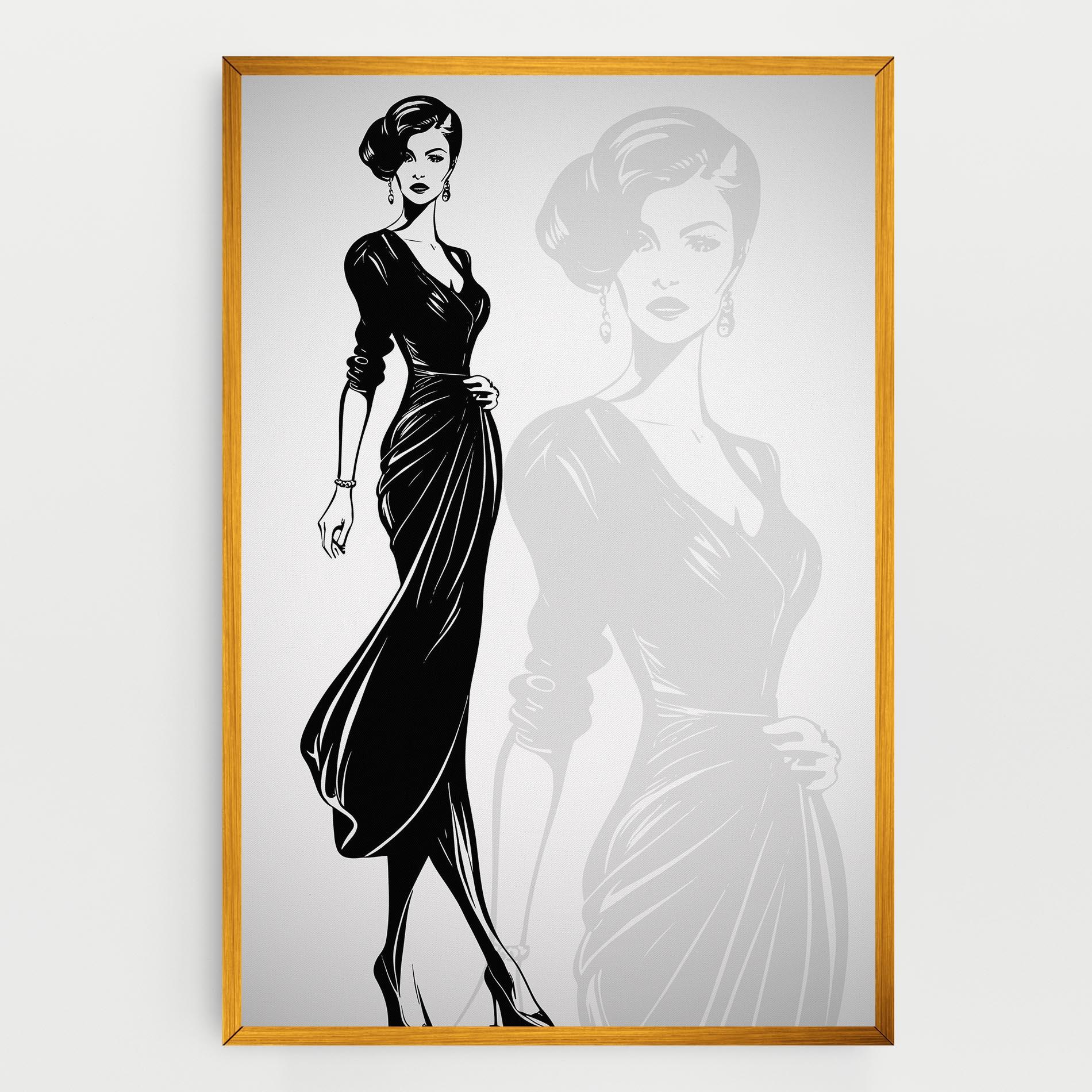 Картина на платно Lady Shilouette mockup 0