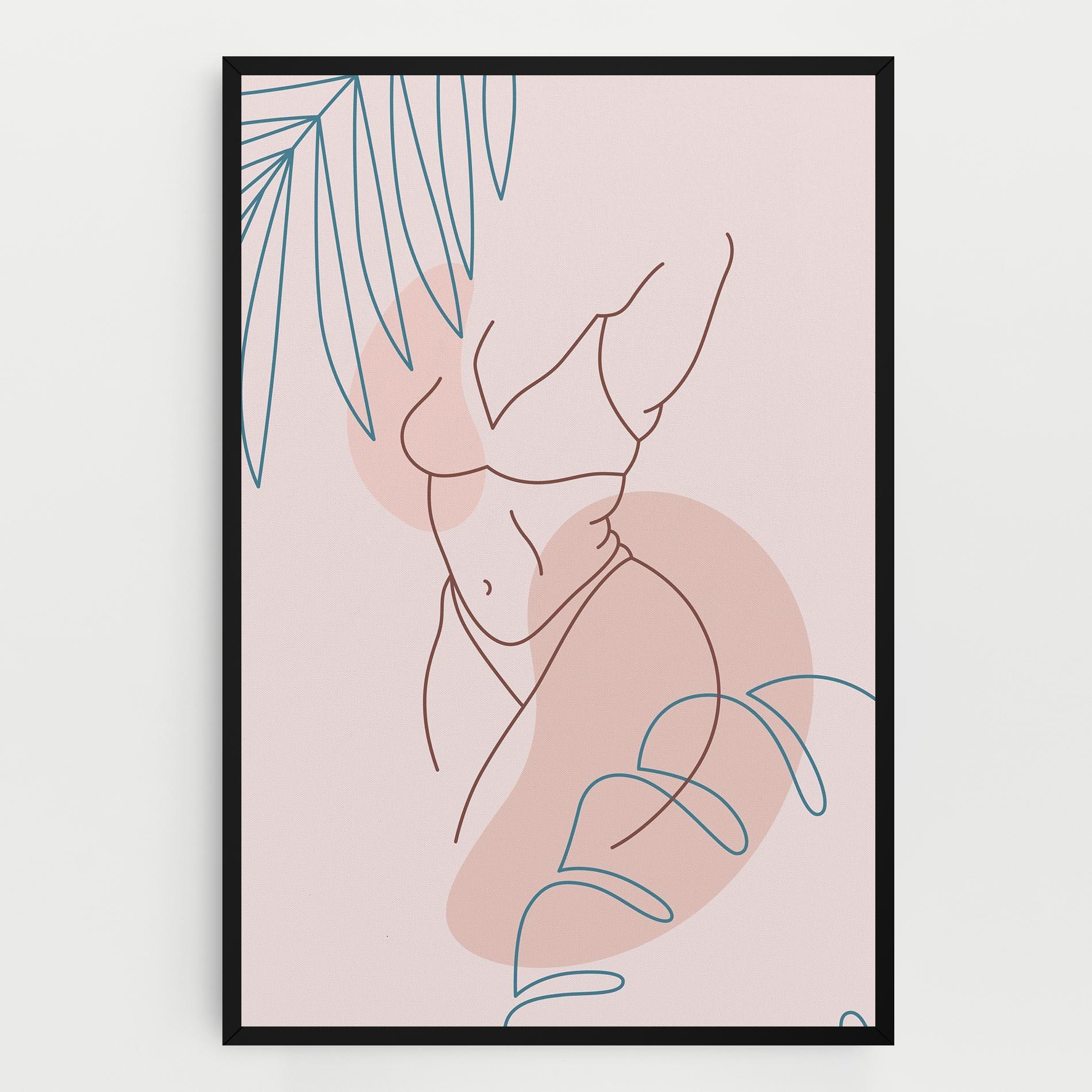 Картина на платно Body Line Leaf mockup 0