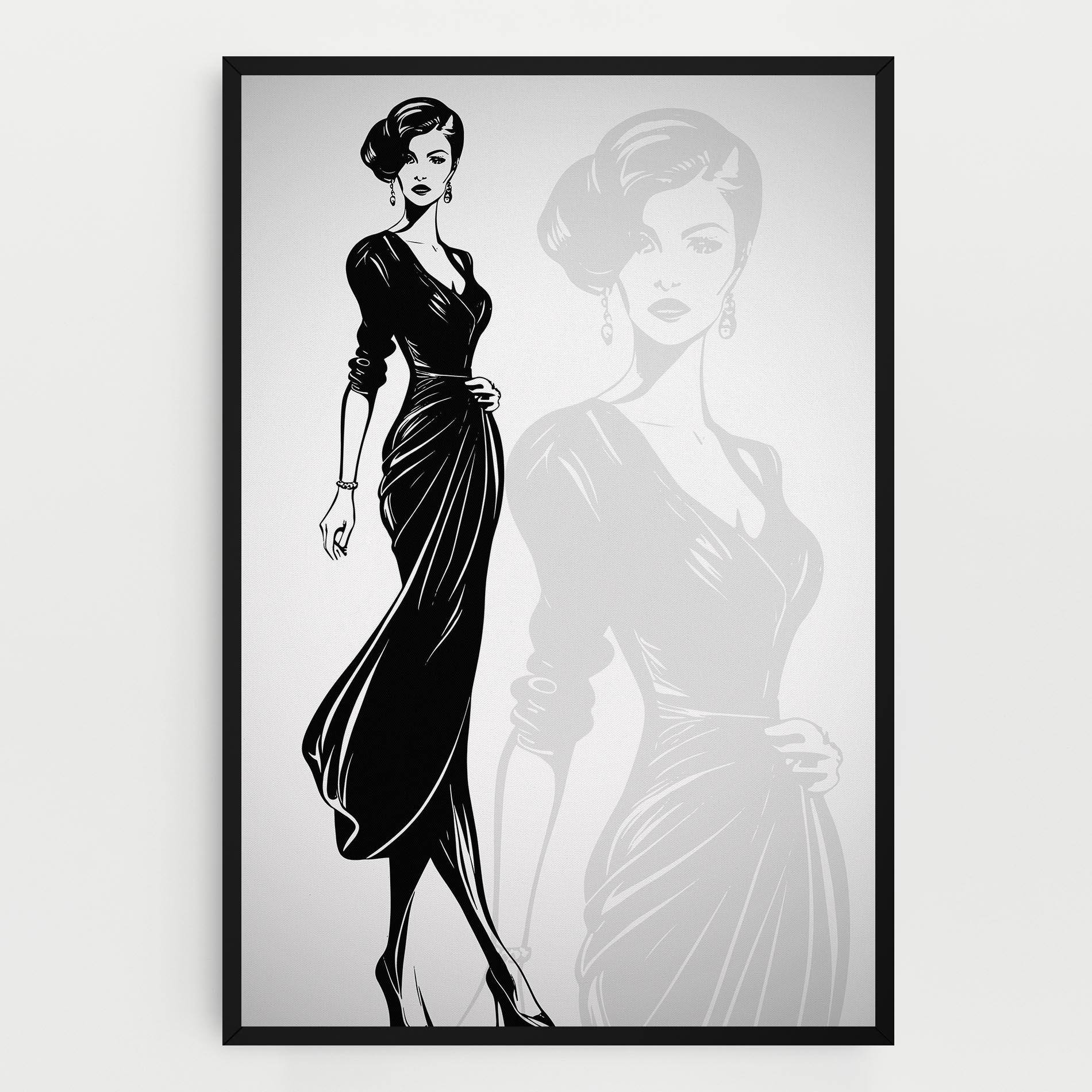 Картина на платно Lady Shilouette mockup 0