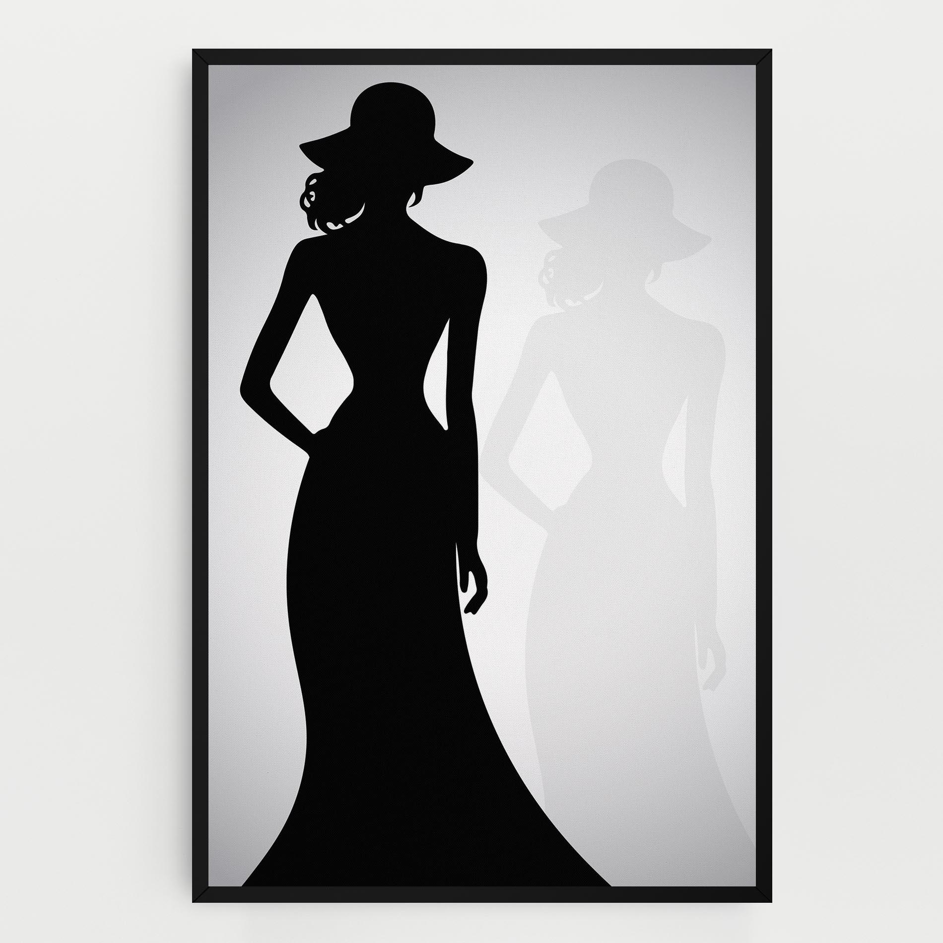 Картина на платно Silhouette Lady mockup 0