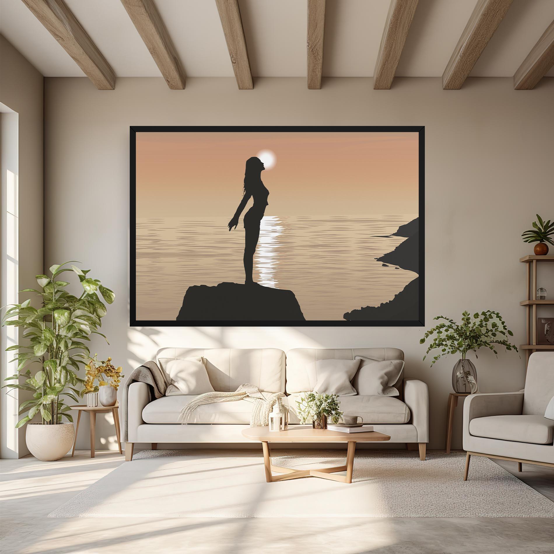 Картина на платно Water Girl Shilouette mockup 6