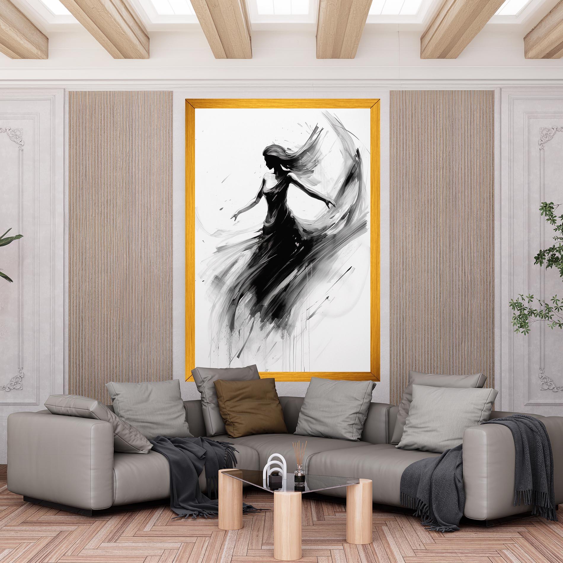 Картина на платно Dancing Woman Drawn mockup 6