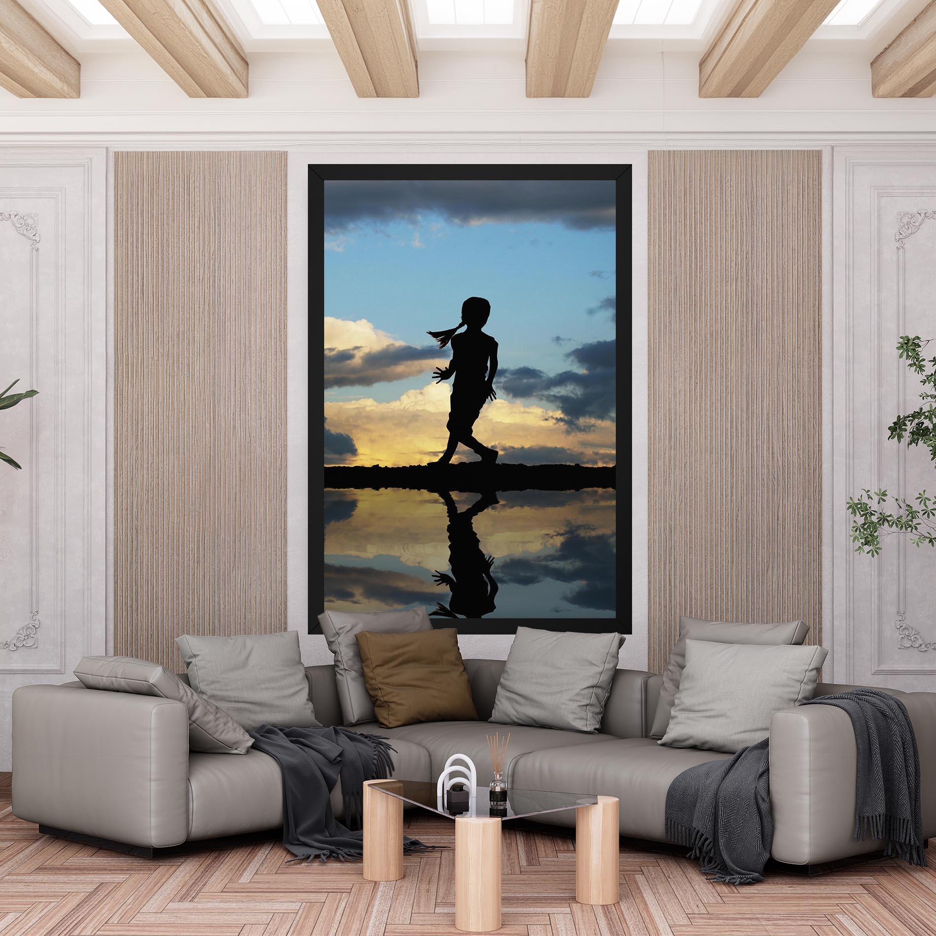 Картина на платно Little Girl Jumping mockup 6