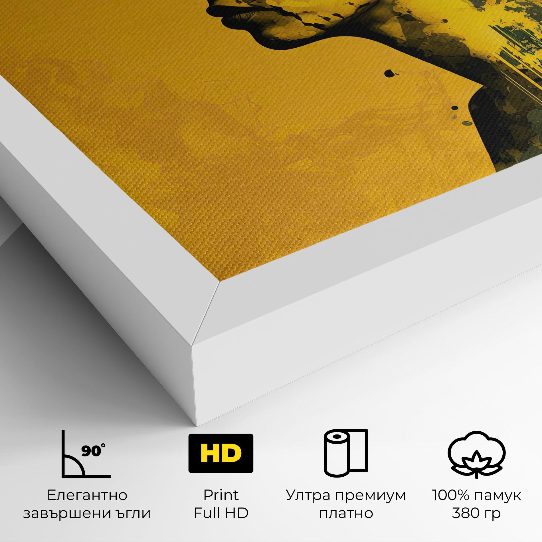 Картина на платно Thinking Yellow mockup 4