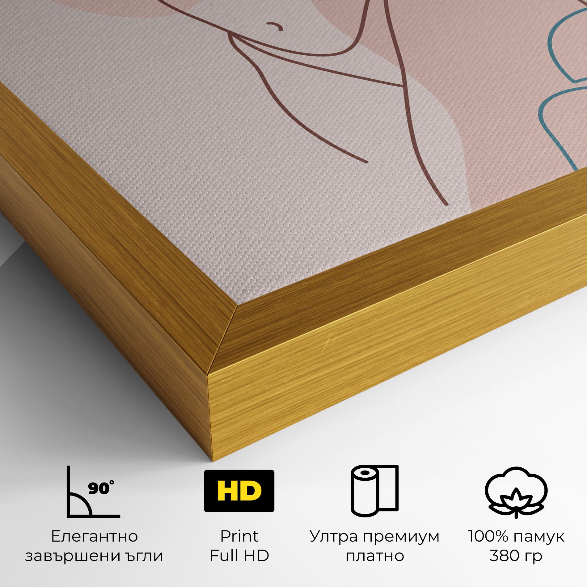 Картина на платно Body Line Leaf mockup 4