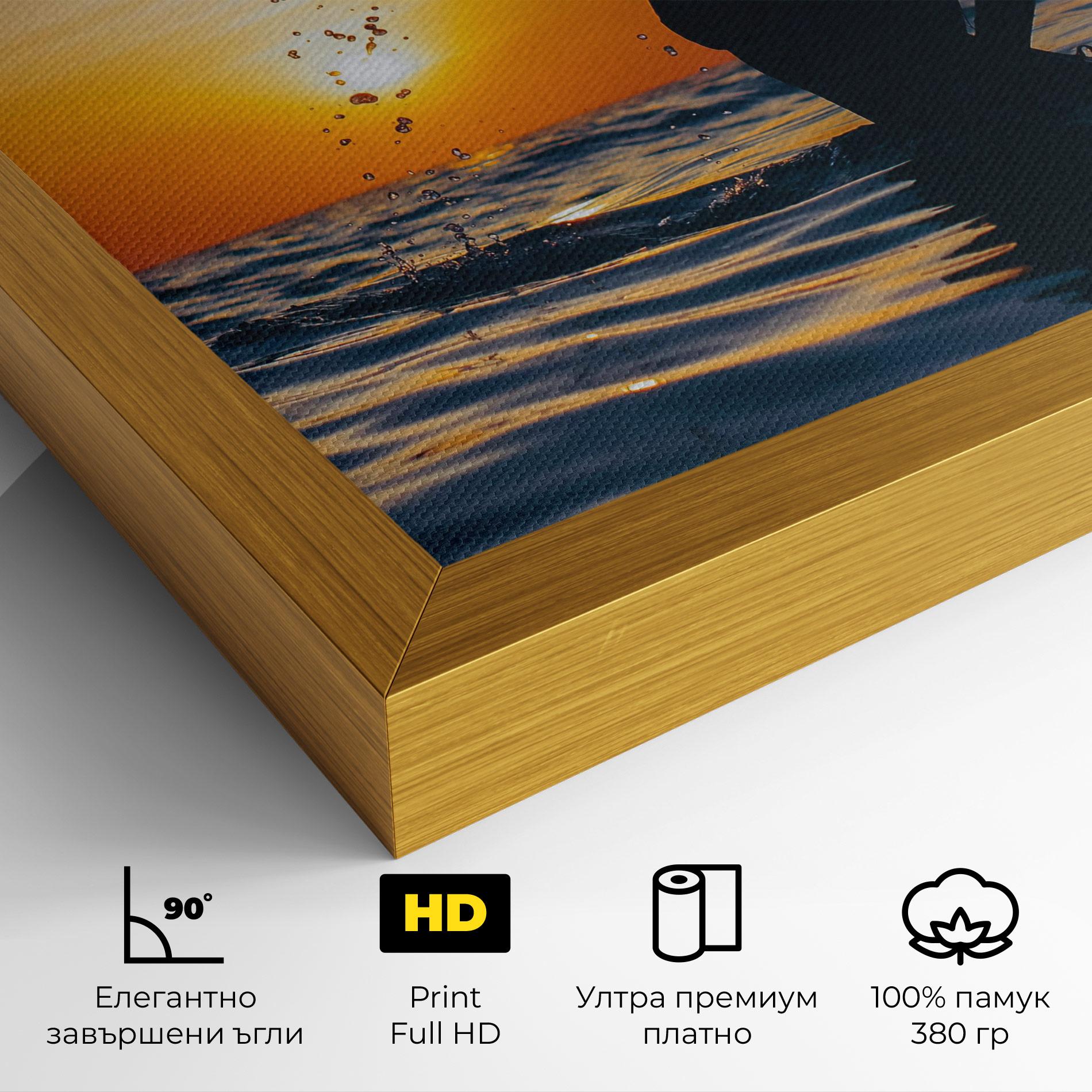 Картина на платно Ocean Woman Shilouette mockup 4