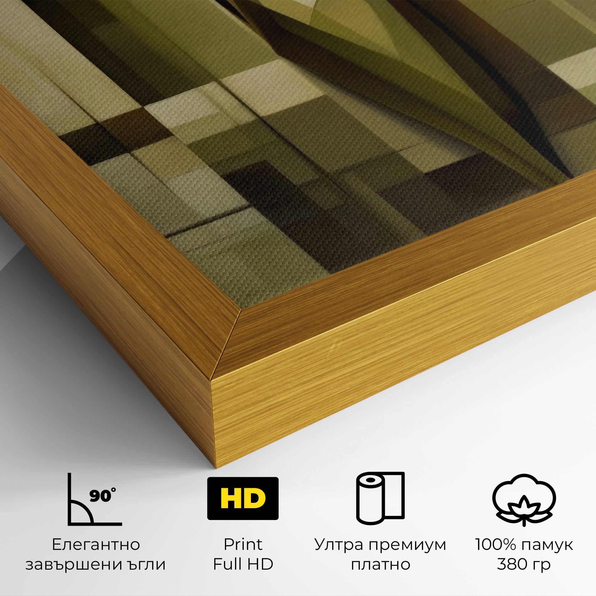 Картина на платно Olive Green Shilouete mockup 4