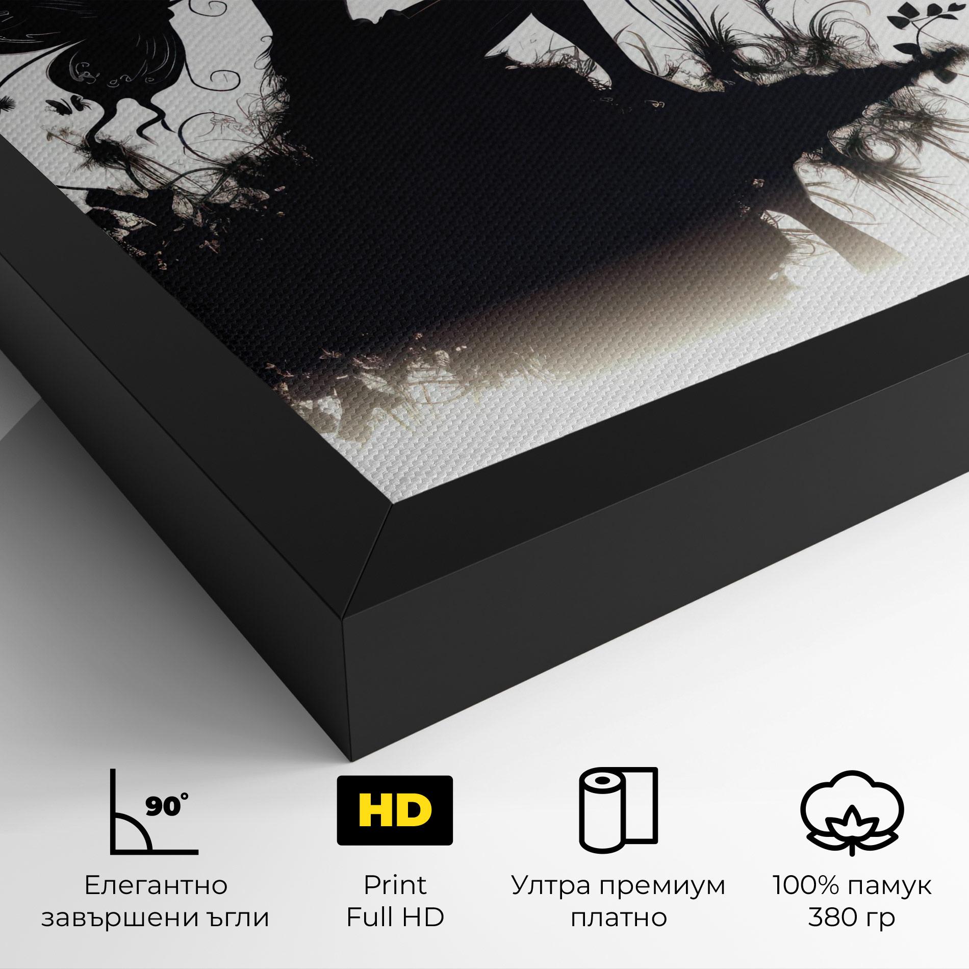 Картина на платно Butterfly Woman Shilouette mockup 4