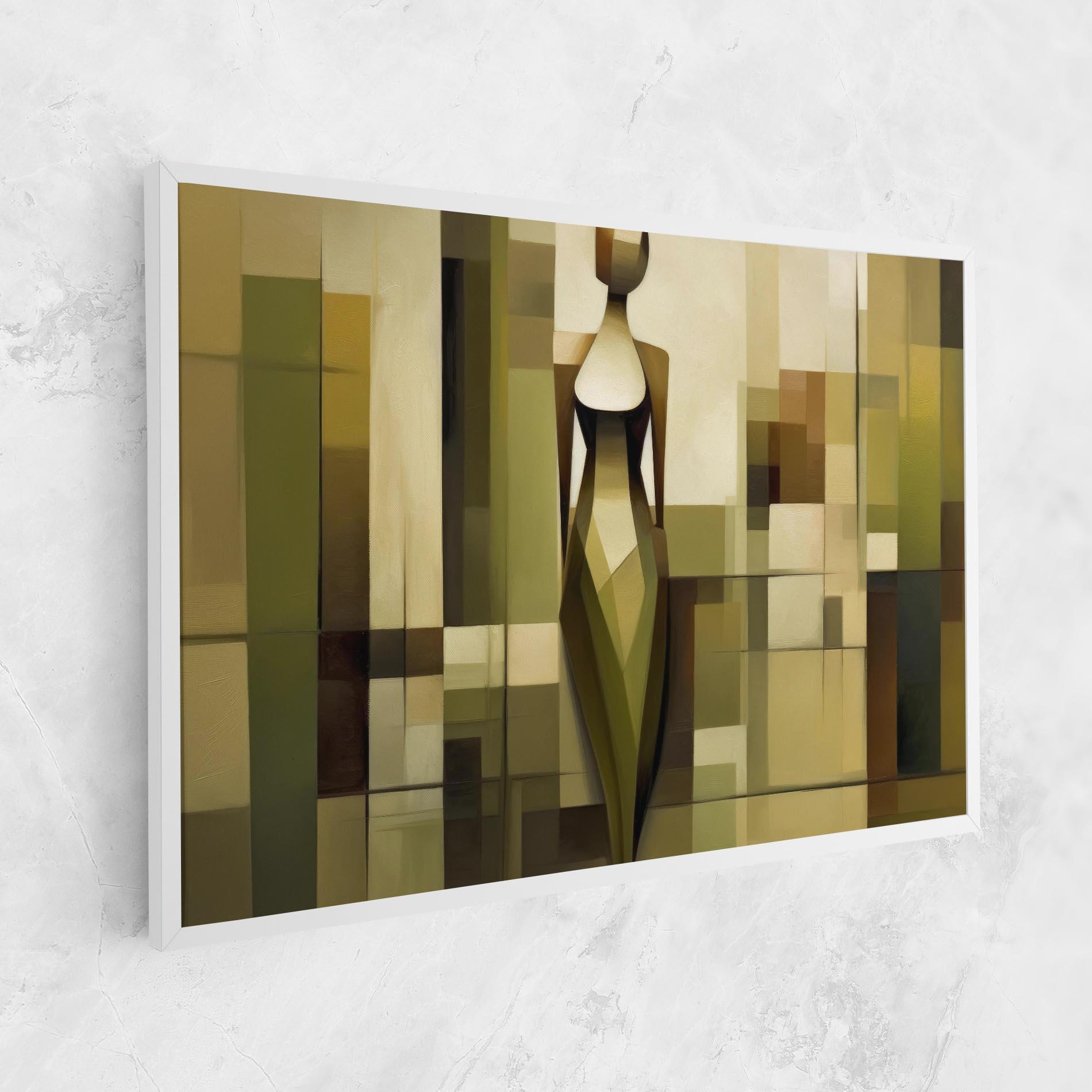 Картина на платно Olive Green Shilouete mockup 1