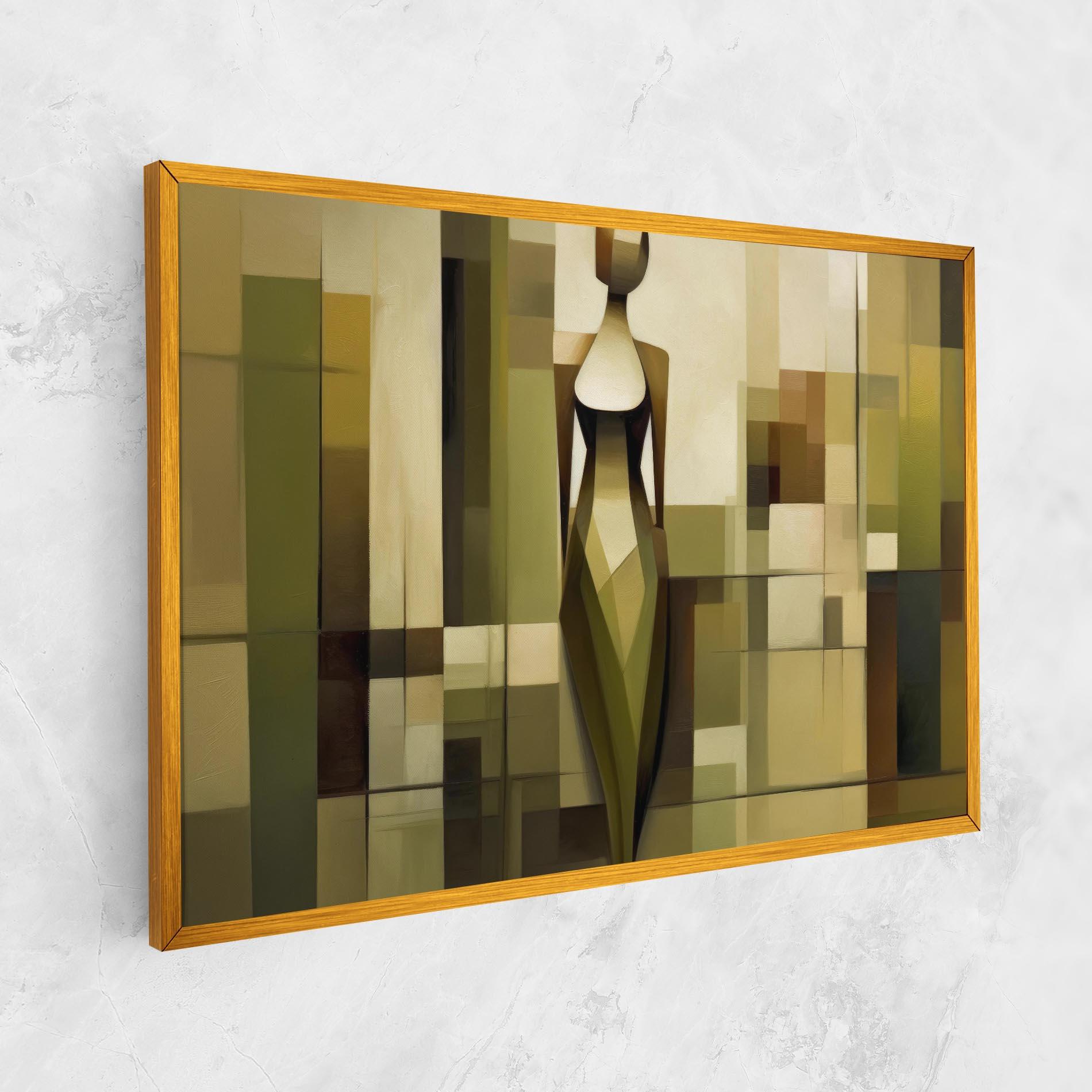 Картина на платно Olive Green Shilouete mockup 1