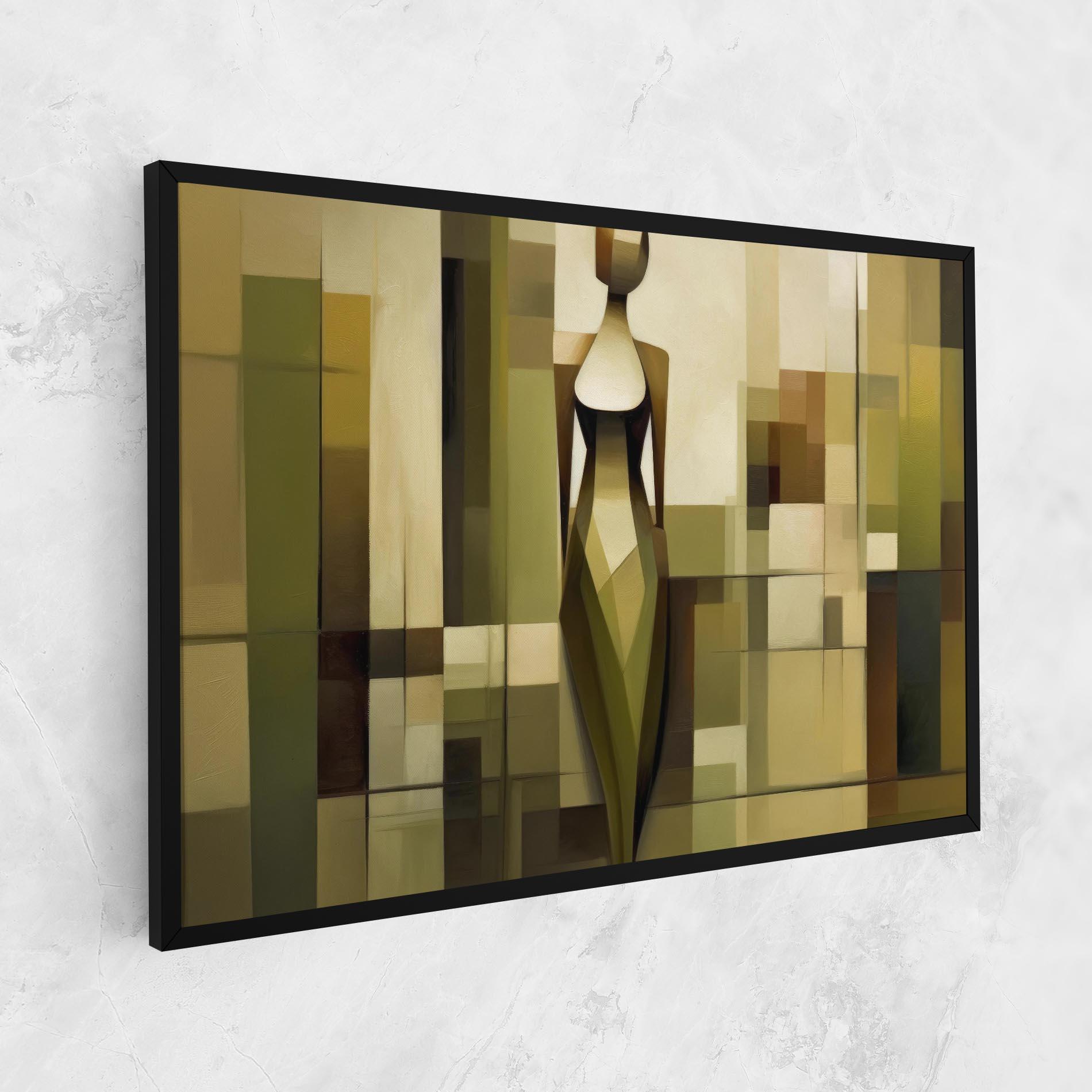 Картина на платно Olive Green Shilouete mockup 1