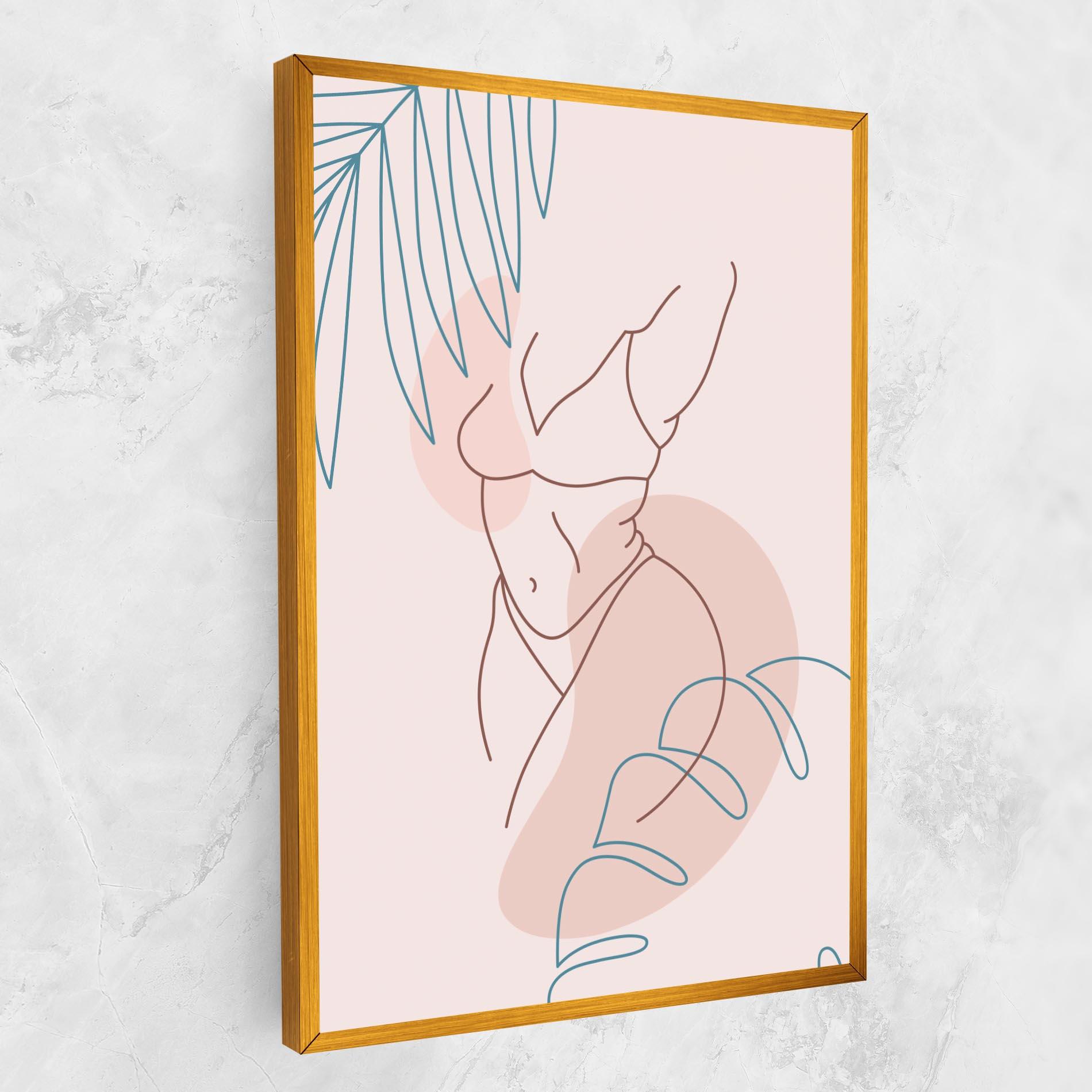 Картина на платно Body Line Leaf mockup 1