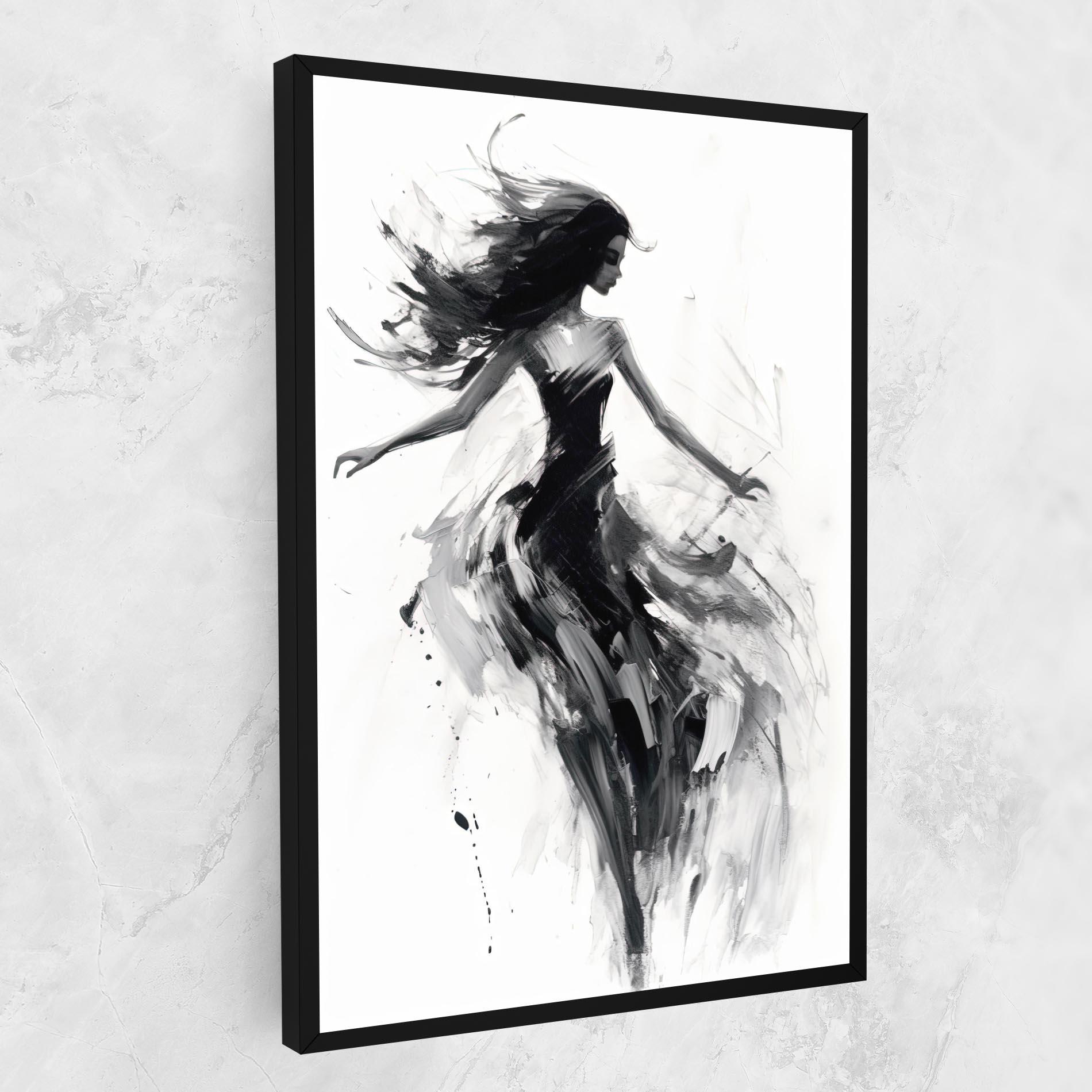Картина на платно Black Ink Woman mockup 1