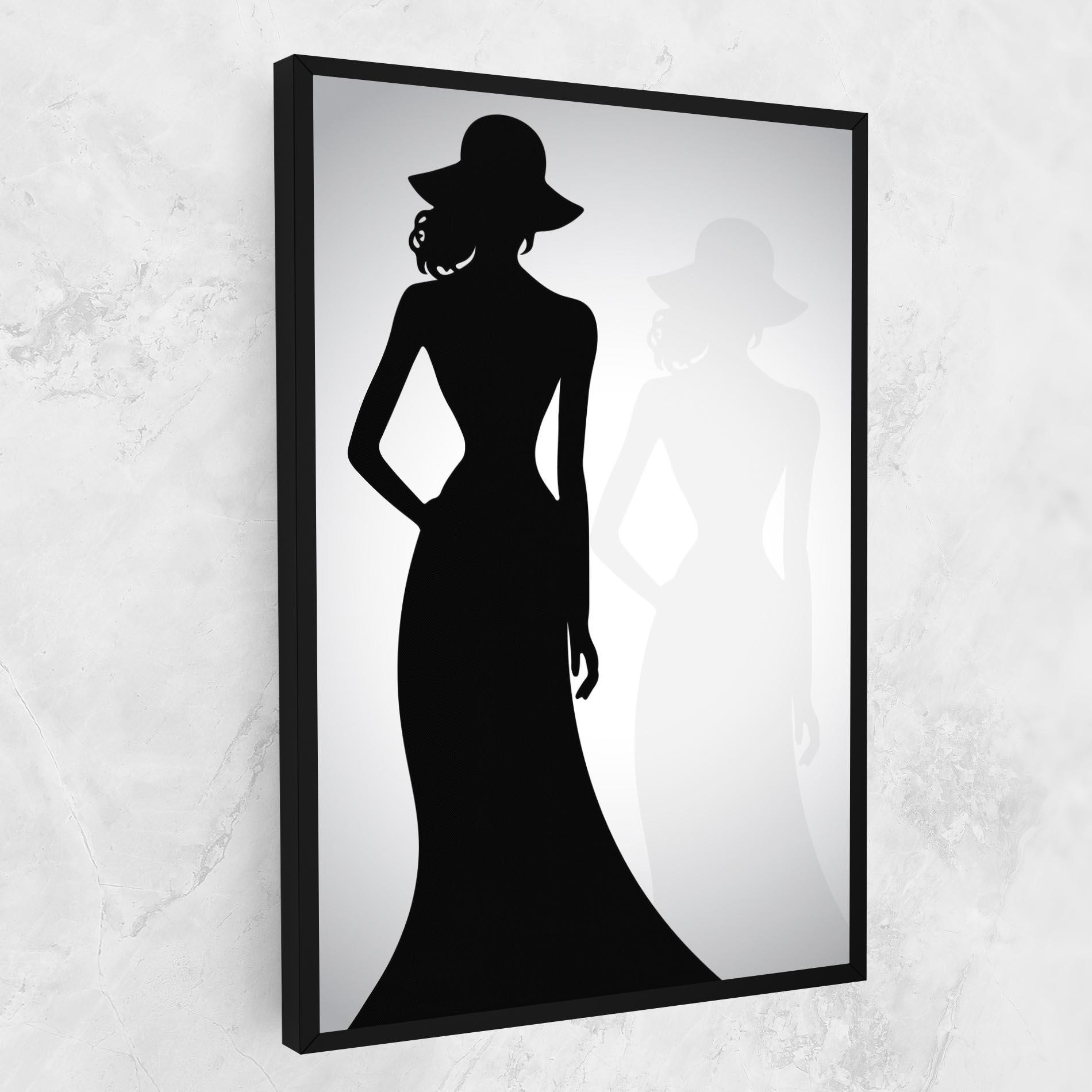 Картина на платно Silhouette Lady mockup 1