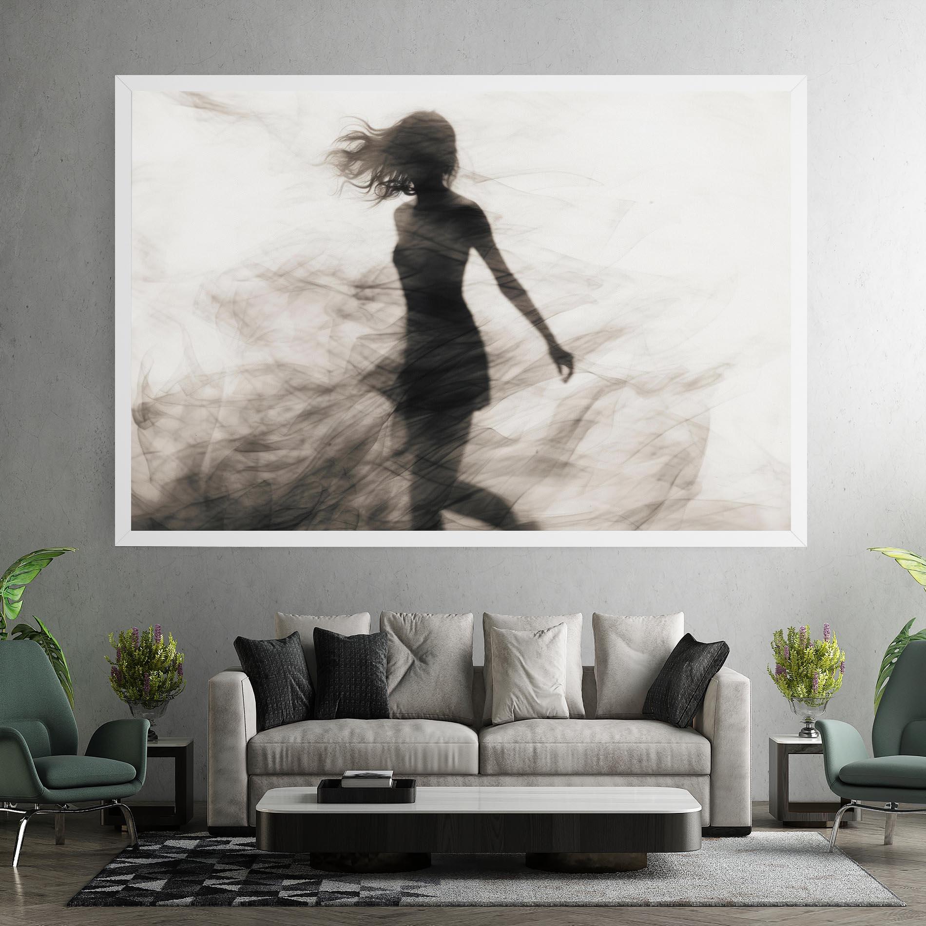 Картина на платно Smoke Girl Shilouette mockup 7