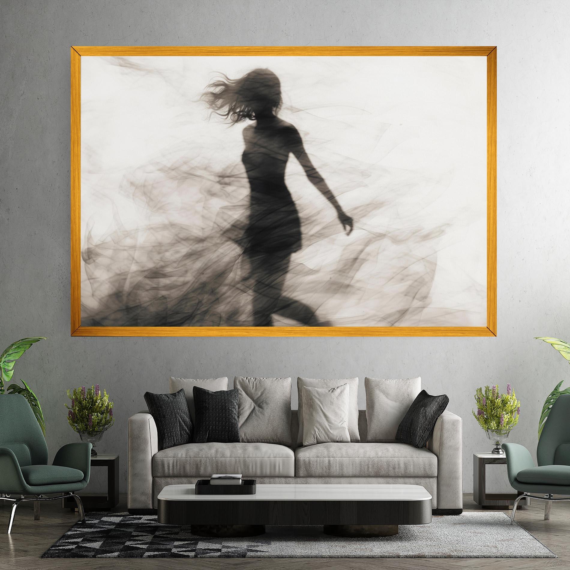 Картина на платно Smoke Girl Shilouette mockup 7