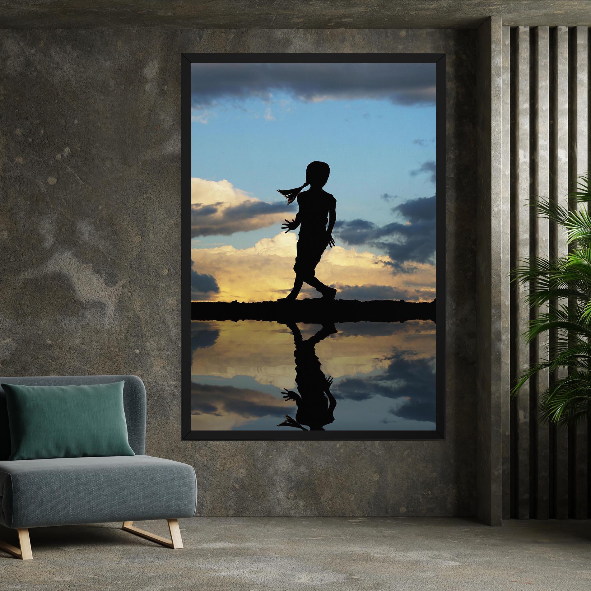 Картина на платно Little Girl Jumping mockup 7